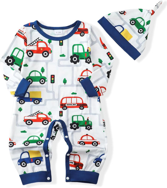 NZRVAWS Baby Boy Clothes Preemie Infant Boy Bear Outfits Jumpsuit Bodysuit Letter Print Romper