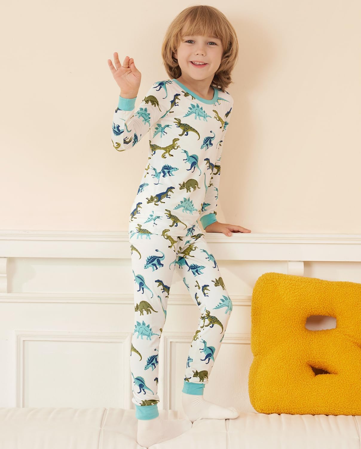 Bamboo Viscose Toddler Pajamas Boys Girls Baby 12M-8Y Pjs Sets Kids 2pcs Snug fit Long-Sleeve Sleepwear