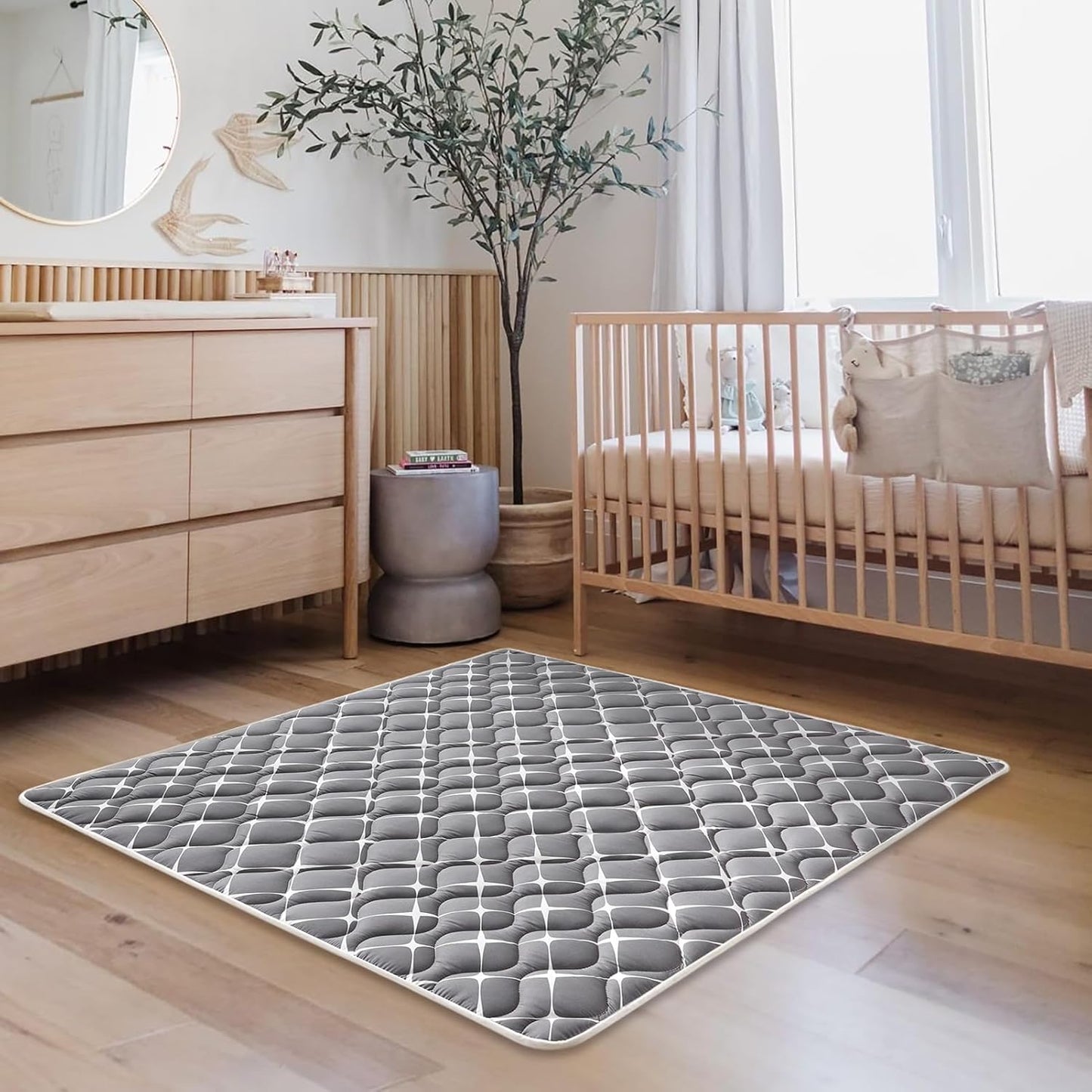 Vibe bear Baby Foam Play Mat, 50x50 Inches Baby Crawling Mat, Thicken One-Piece Baby Playmat, Non Slip Washable Baby Play Mat for Playing, Soft Floor Mat for Babies, Infants, Toddlers