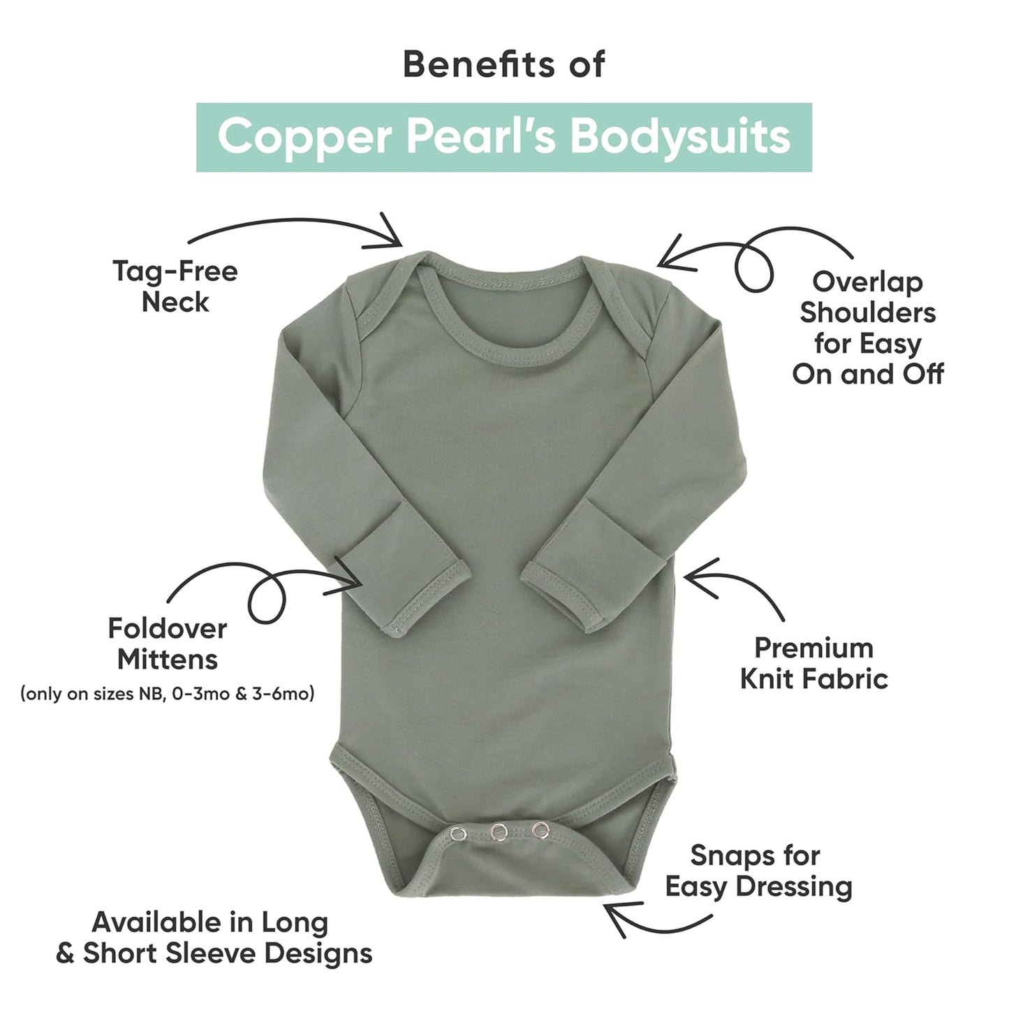 Copper Pearl Long Sleeve Bodysuit Baby: Ultra Soft Baby for Newborns, Boys, and Girls - Stylish, Comfortable, Overlap Shoulders, Premium Knit Fabric - 12-18 Months, Super Grover