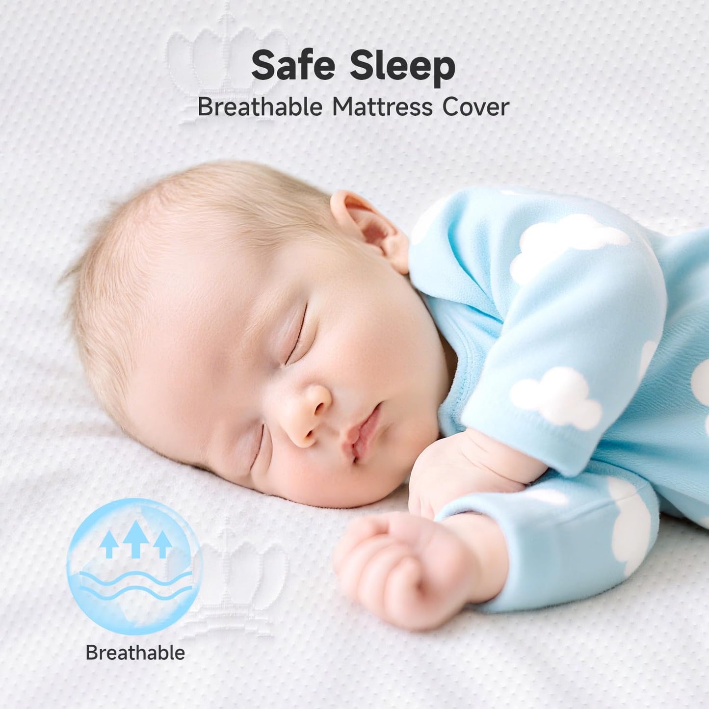 Toddler Bed&Crib Mattress,Premium Memory Foam Mattress,Knitted Fabric Baby Crib，Waterproof&Machine-Washable Cover，Breathable Crib Bed for Baby Bed 52" x 27.7" x 5"