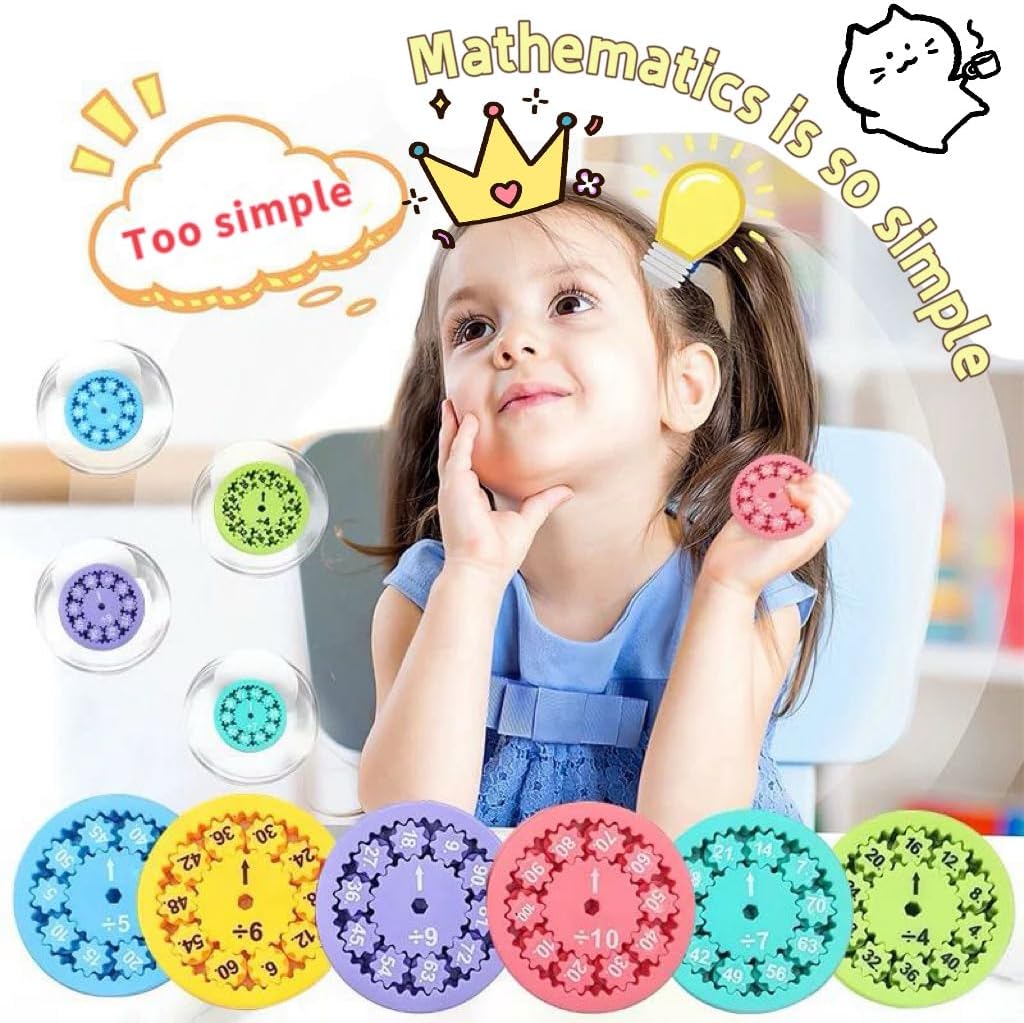 Math Fidget Spinner, Numbers Addition&Subtraction, Multiplication&Division Fidget Spinner, Fidget Learning Game Toy,Math Game for Learning & Education Toys (18Pcs(Mix))