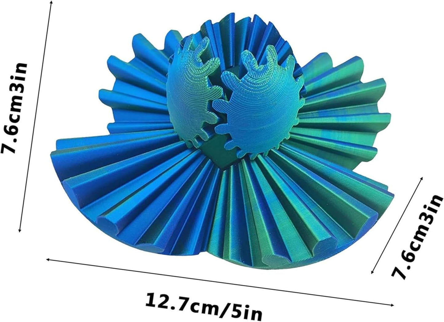 Gear Ball for ADHD 3D Printed Gear Ball Spin Ball Fidget Toy - Gearsphere Gear Ball for Stress and Anxiety Relaxing Fidget Ball - Ideal for Sensory Needs and Autism (Rainbow Color)