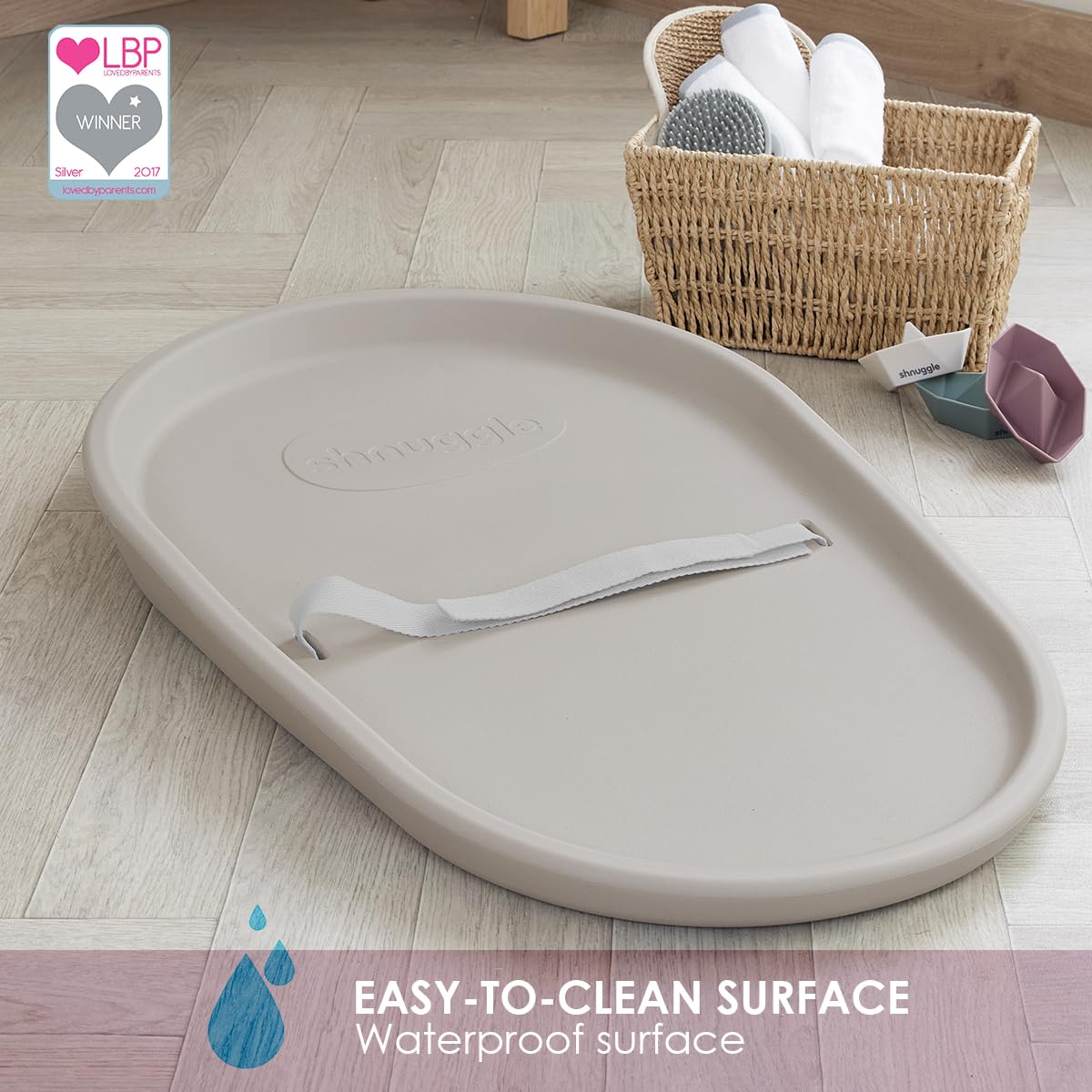 Changing Essentials Bundle - Squishy Changing Mat Grey + Eco-Touch Diaper Bin + Better Bag Liners - Wipeable, Odor-Locking, Eco-Friendly, No Costly Refills