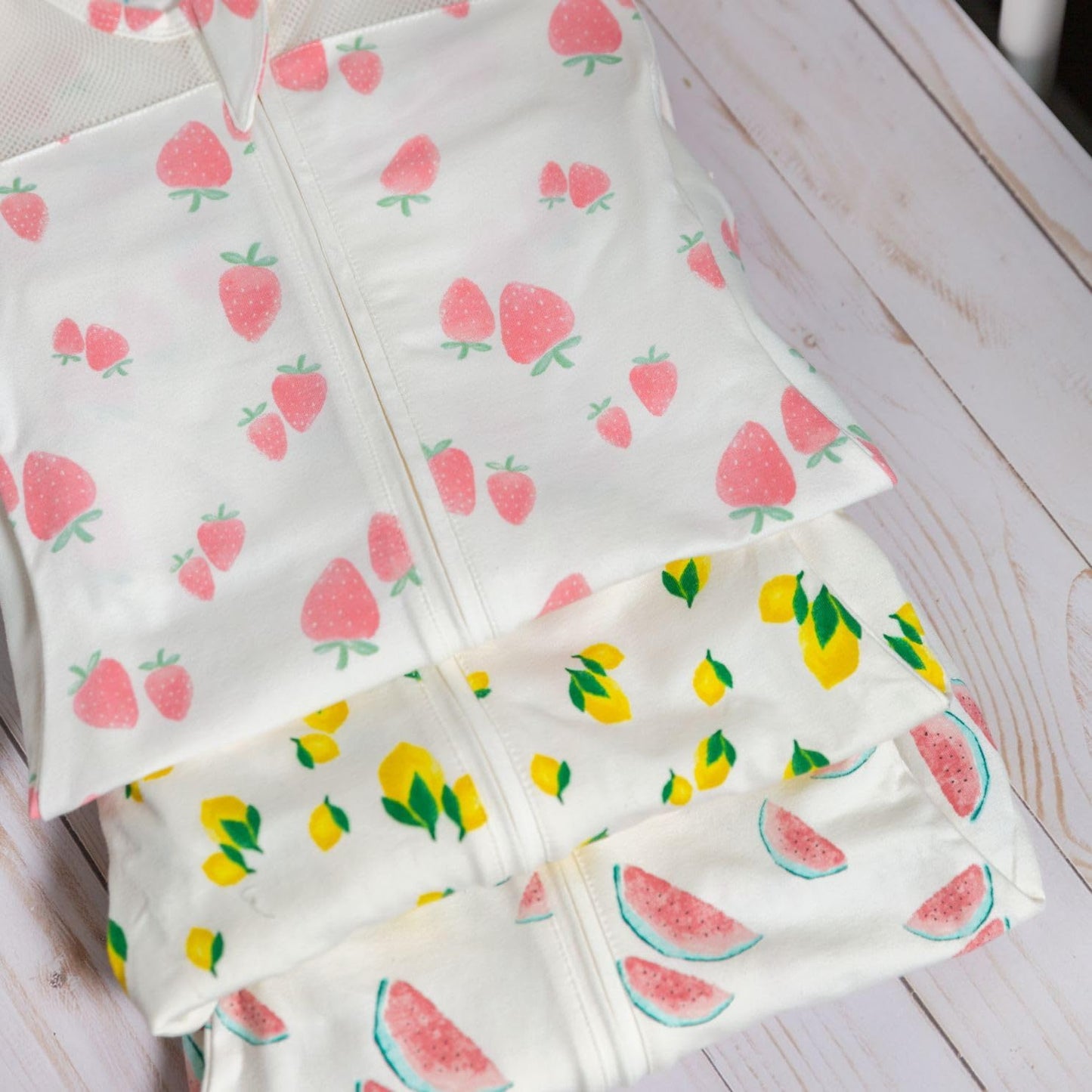 Happiest Baby SNOO Sleep Sack - 100% Organic Cotton Baby Swaddle Blanket - Doctor Designed Promotes Healthy Hip Development (Ivory Watermelons, Medium)