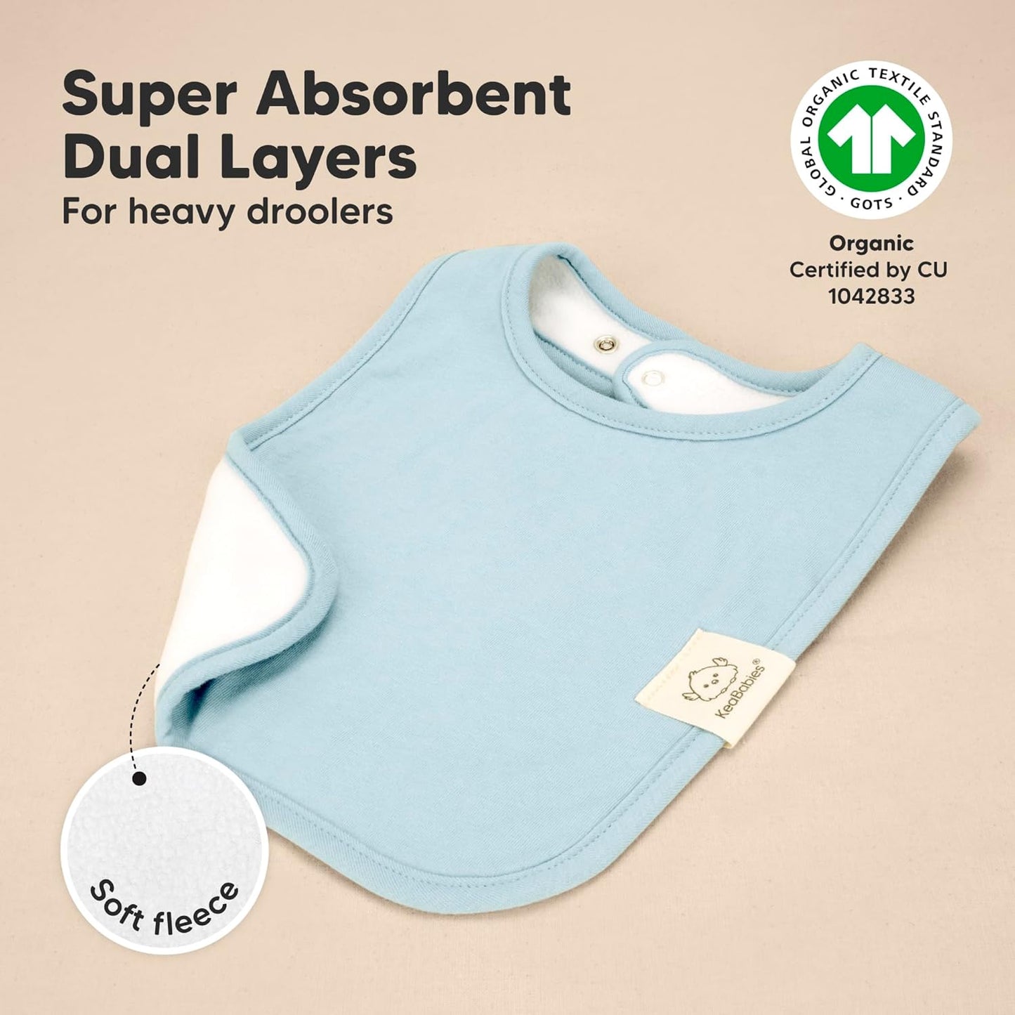 KeaBabies 8-Pack Organic Baby Bibs for Boys, Girls - Super Absorbent Cotton Drool Bibs for Baby Girl & Boy, Teething Toddler, Drooling Newborn, Ultra Soft & Machine Washable (Dawn)