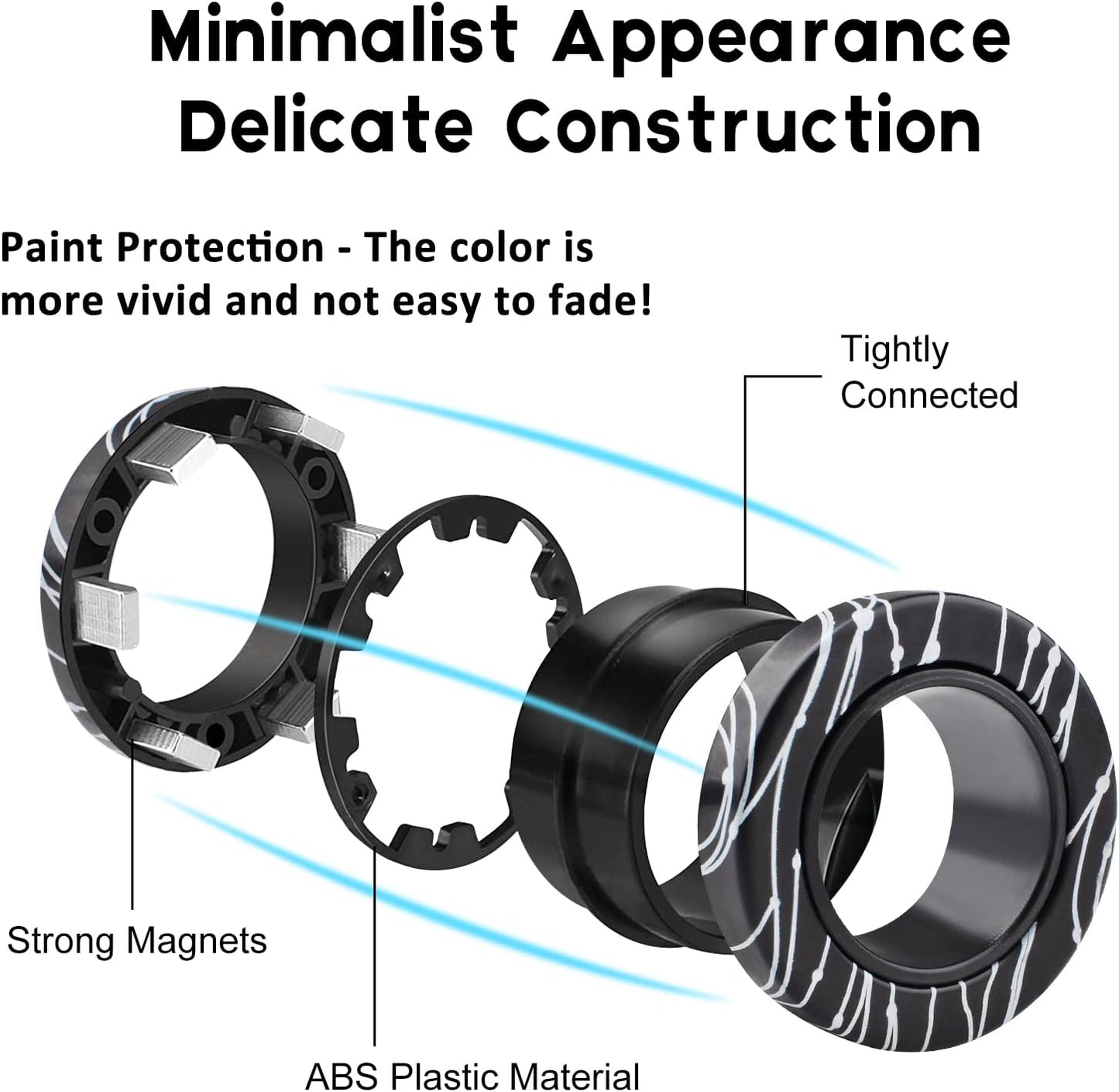 3Pcs Magnetic Rings Fidget Toys for Teens, Adults&Kids|Fidget Pack Under 10 Dollars|ADHD Fidget Toy Pack for Anxiety Relief,Coolest Gifts for Teen Boys,Birthday Gifts for 8 9 10 11+ Year Old Boy&Girl