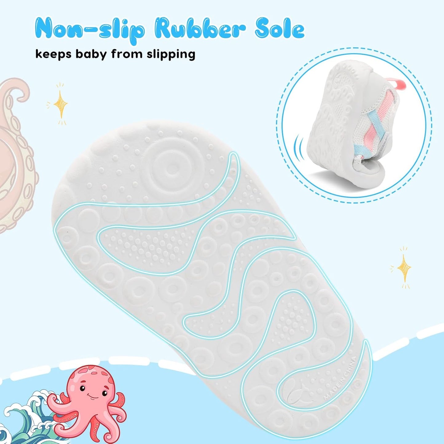 Scurtain Baby Shoes Boy Girl First Walking Shoe Infant Crib Breathable Sneakers Lightweight Barefoot Shoes for Babies