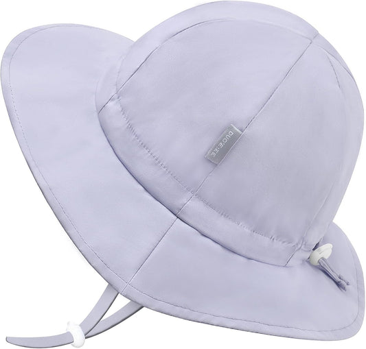 UPF 50+ Baby Bucket Hat - Wide Brim Sun Protection Beach Cap for Girls - Cute & Adjustable Toddler Hat