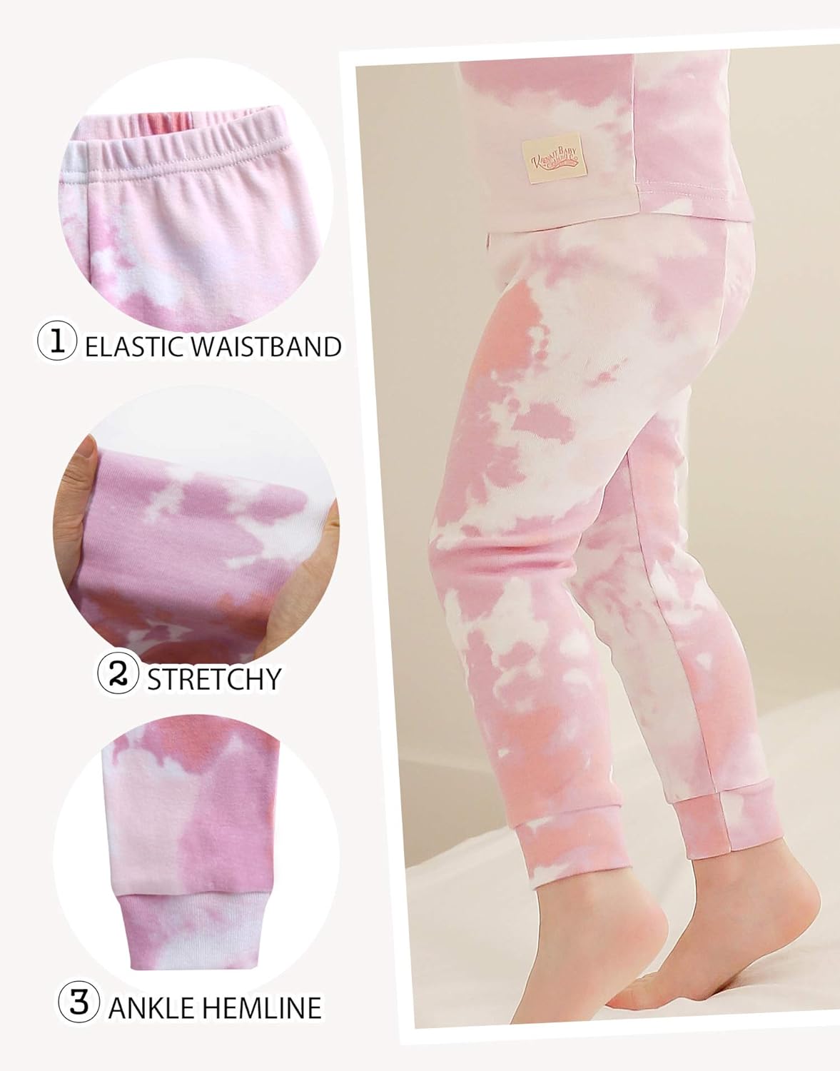 VAENAIT BABY 12M-12Y Toddler Kids Boys Girls 100% Cotton Marbling Tiedye Sung Fit Sleepwear Pajamas 2pcs Pjs Set