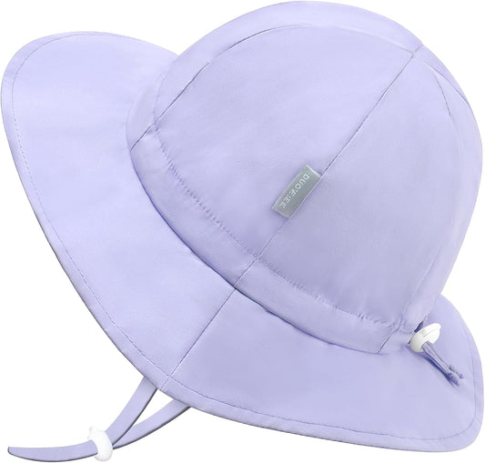 UPF 50+ Baby Bucket Hat - Wide Brim Sun Protection Beach Cap for Girls - Cute & Adjustable Toddler Hat