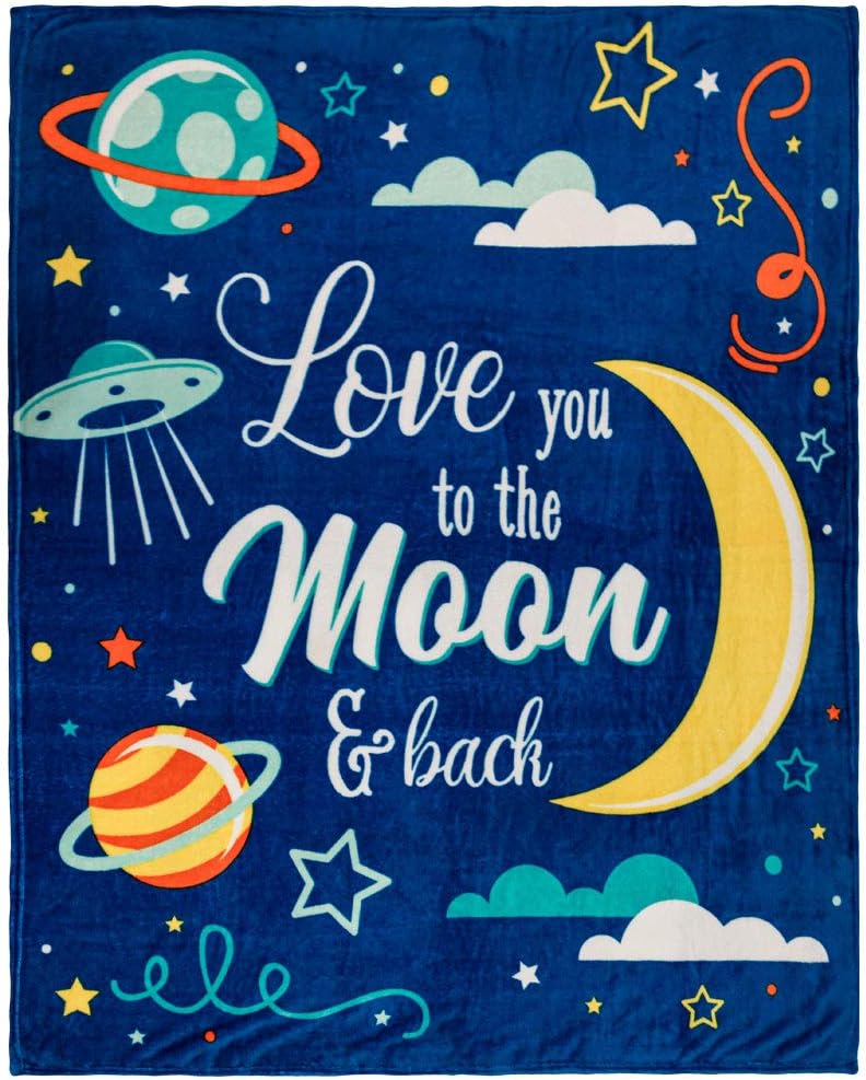 Love You to The Moon & Back Super Soft Throw Blanket - 50x60 Throw Blanket for Bedroom, Living Room, Spring Time, Holidays, Kids, Babies, Adults & Decor, Gifts