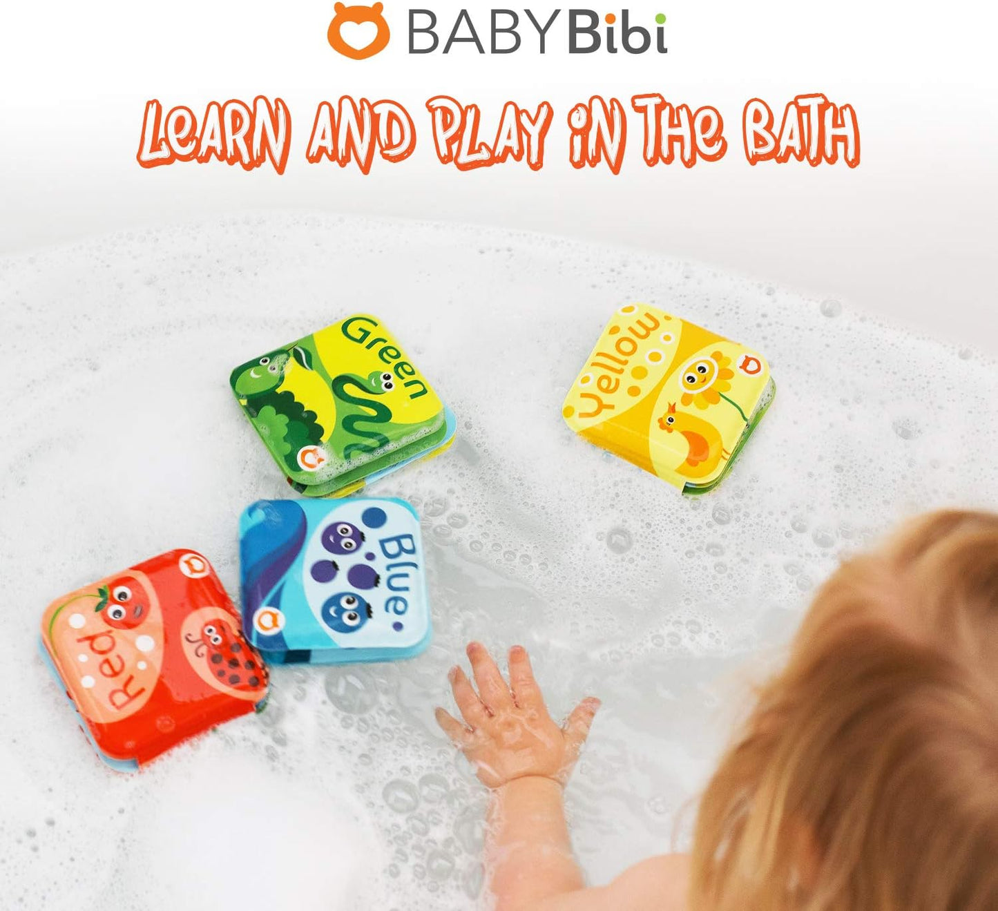 BabyBibi Floating Baby Bath Books for Baby. Kids Learning Bath Toys. Waterproof Bathtime Toys for Toddlers. Kids Educational Infant Bath Toys. (Set of 4: Color Recognition Bath Books)