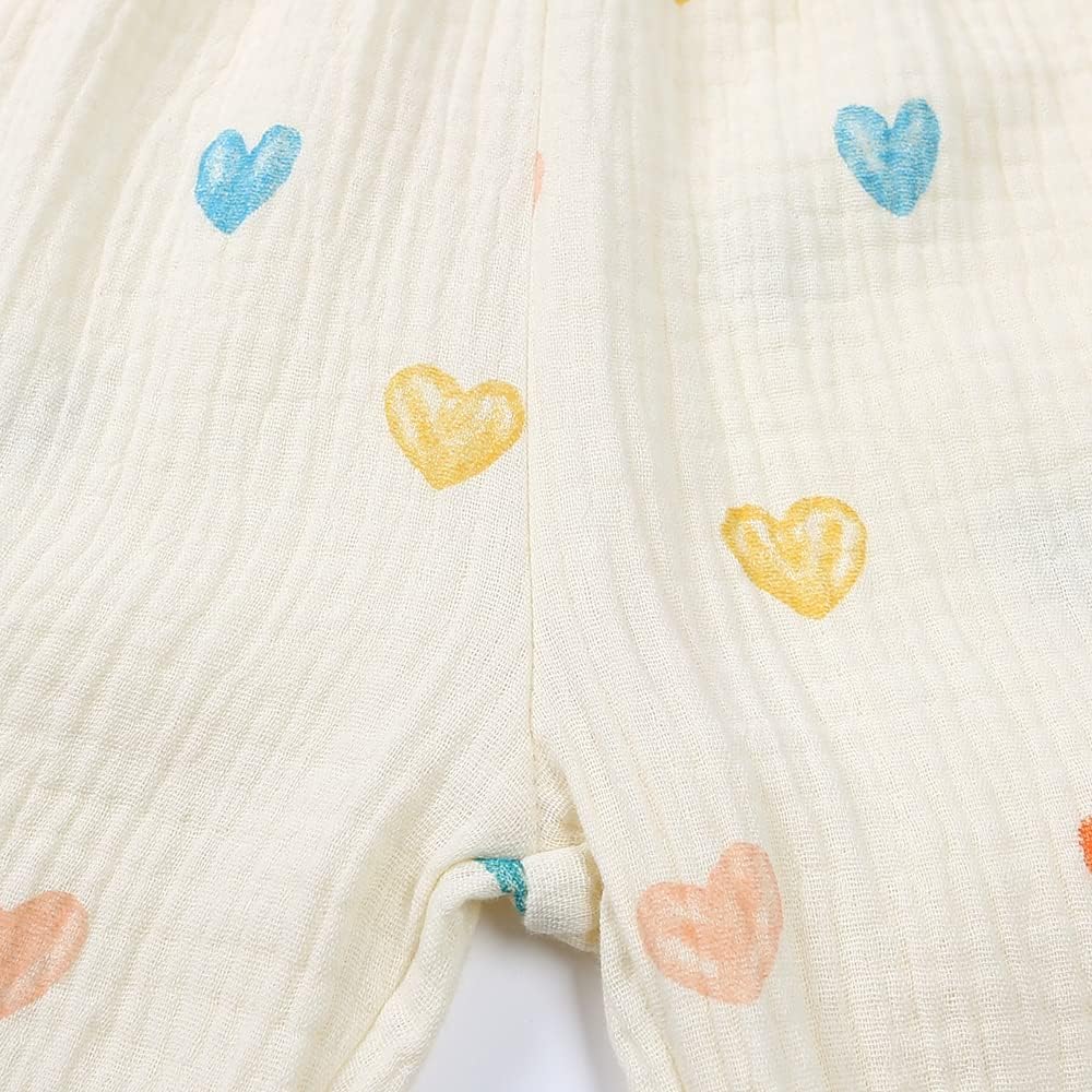 MYGBCPJS Baby Boys Girls Cotton Linen Trousers Kids Casual Ankle Pants Loose Long Bloomers