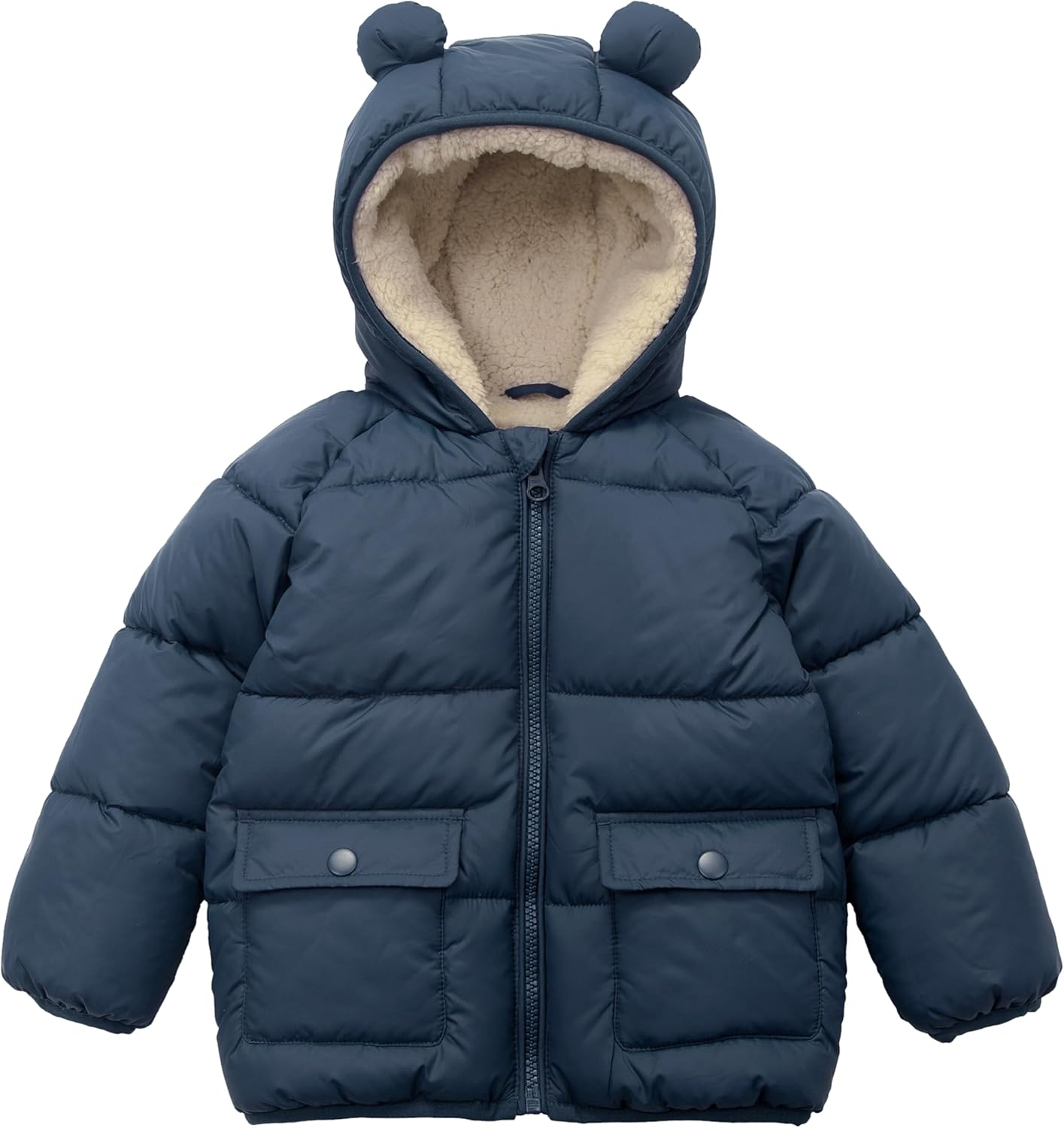 Rokka&Rolla Baby Boys' Water-Resistant Sherpa Fleece Lined Puffer Jacket Winter Coat for Newborn Infants Toddler