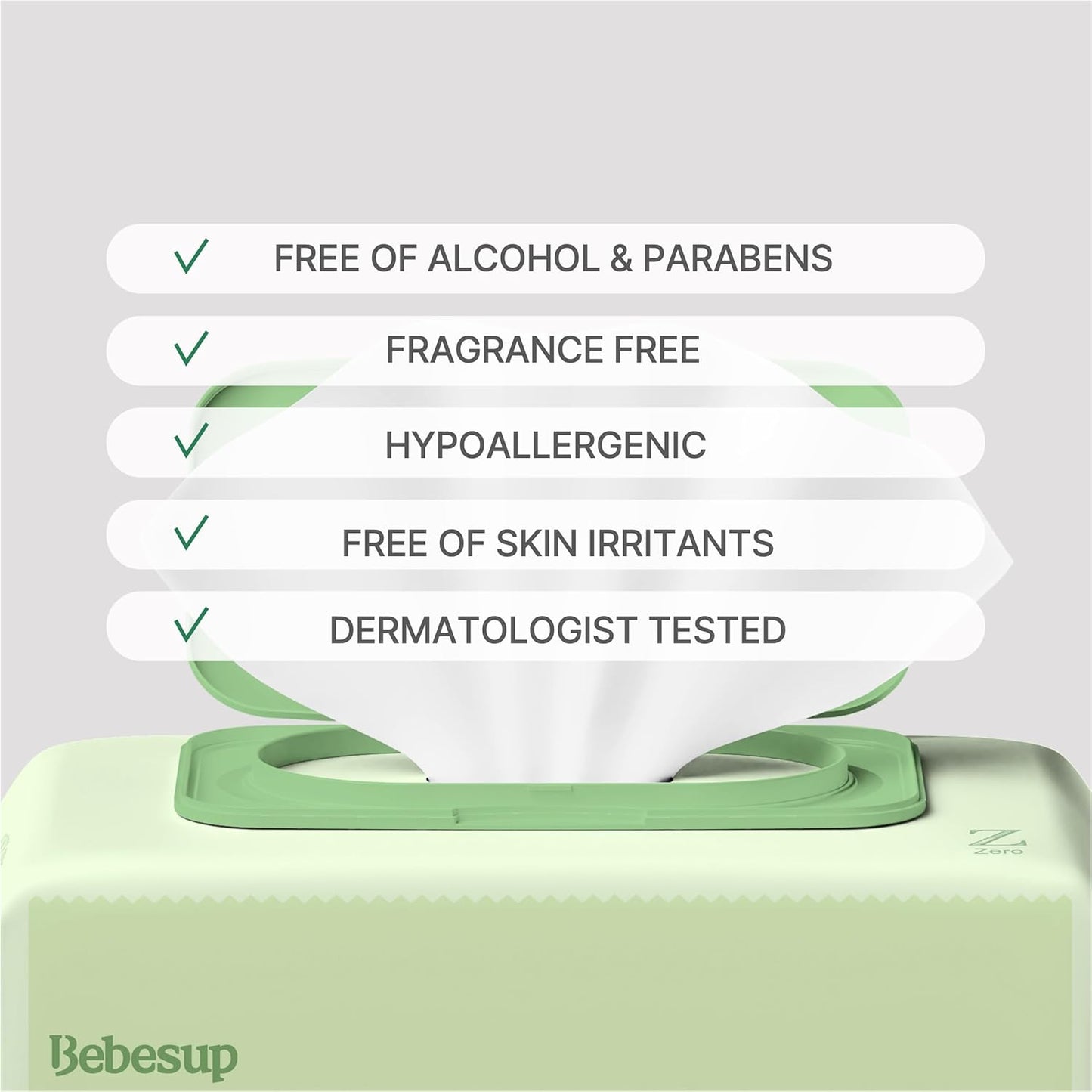 BEBESUP- Korea’s #1 Zero Harsh Chemicals Baby Wipes- Water Based Hypoallergenic Unscented Extra-Thick Organic baby wipes for sensitive skin Zero skin irritants Flip-Top 640 Count (8 Packs)