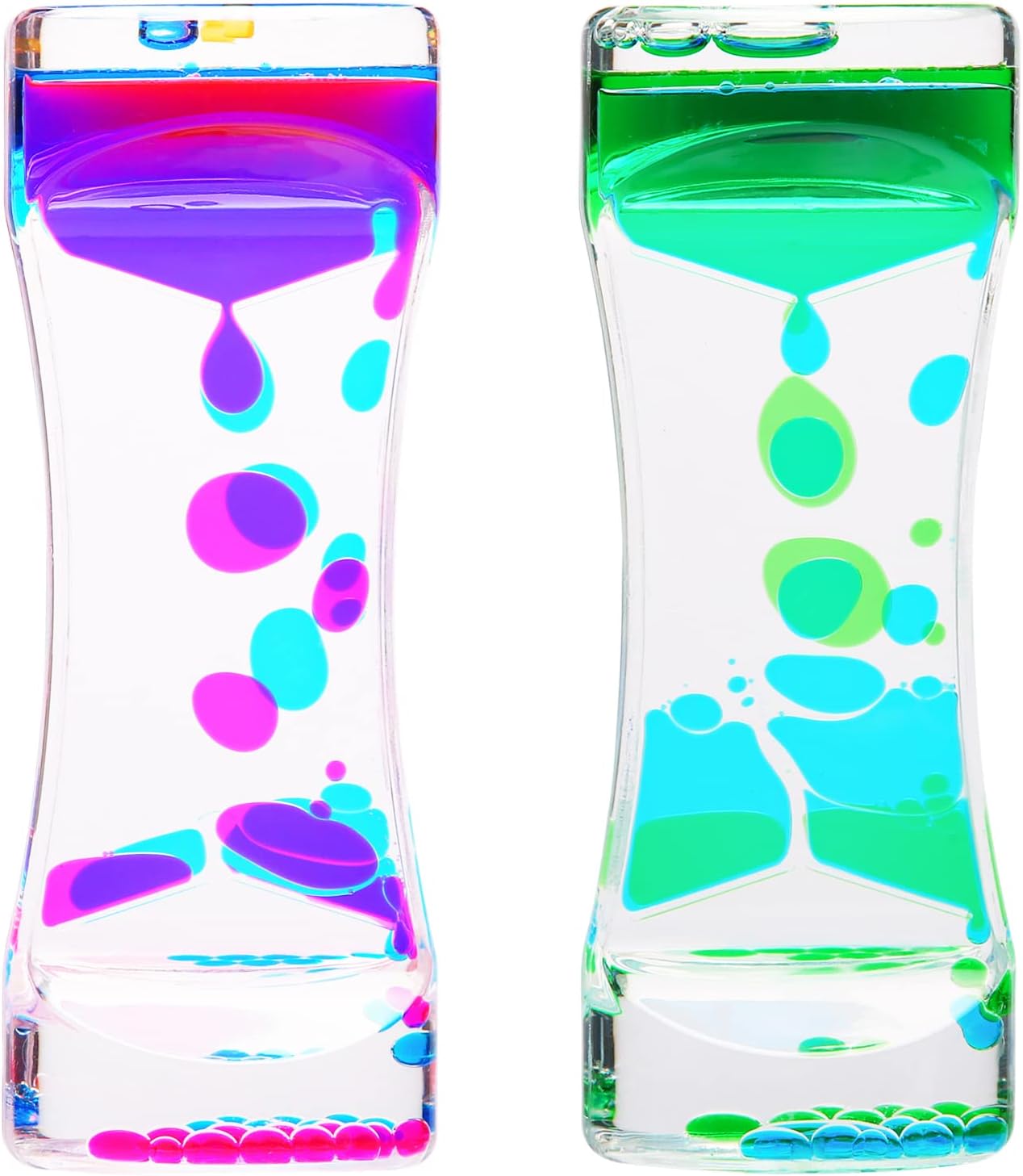 Liquid Motion Bubbler Timer 2Pack Sensory Toy for Relaxation,Liquid Motion Timer Toy Floating Color Lava Timer-Relaxing Liquid Bubbler Timer Calming Toy