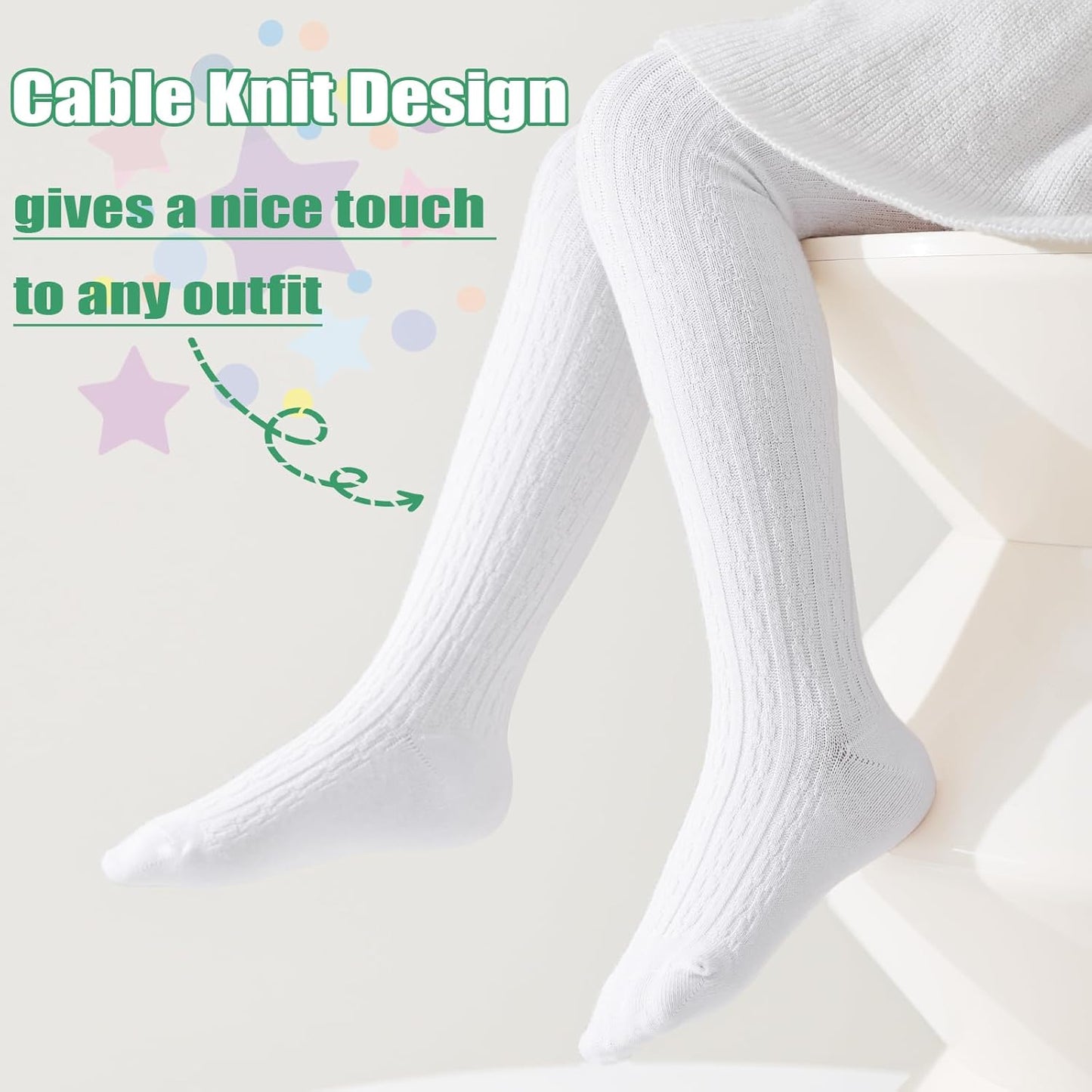 Mini angel Baby Tights Toddler Cable Knit Tights Cotton Warm Leggings Pantyhose Soft Stockings