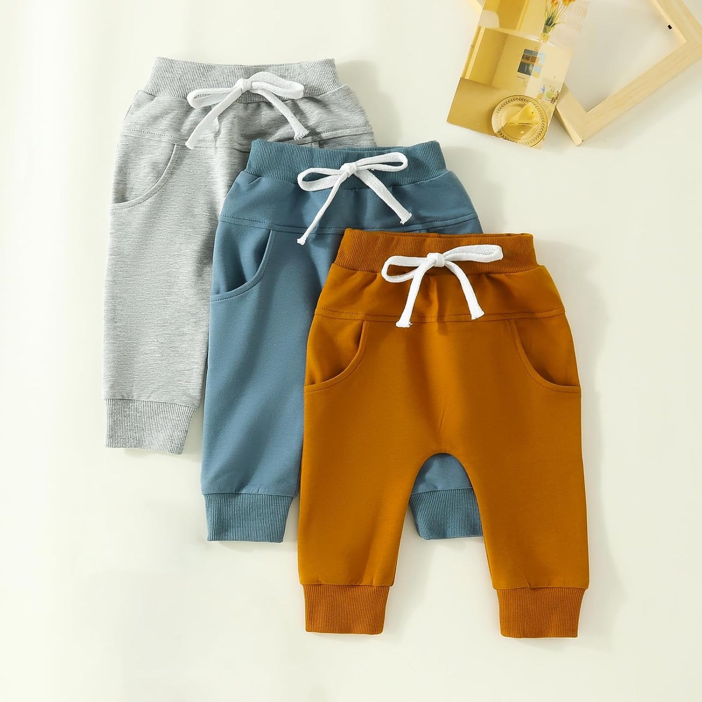 Baby Pants Toddler Infant Newborn Baby Boy Girl Sweatpants Long Joggers Pants Unisex Boy 's Clothing 3 Pack