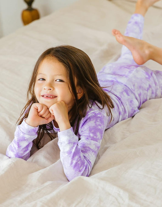 VAENAIT BABY 12M-12Y Toddler Kids Boys Girls 100% Cotton Marbling Tiedye Sung Fit Sleepwear Pajamas 2pcs Pjs Set