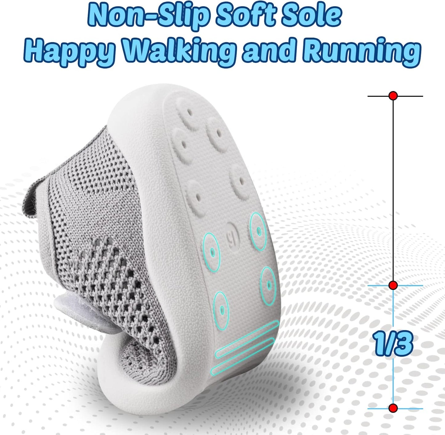 Baby First-Walking Shoes 1-4 Years Kid Shoes Trainers Toddler Infant Boys Girls Soft Sole Non Slip Cotton Canvas Mesh Breathable Lightweight TPR Material Slip-on Sneakers Outdoor