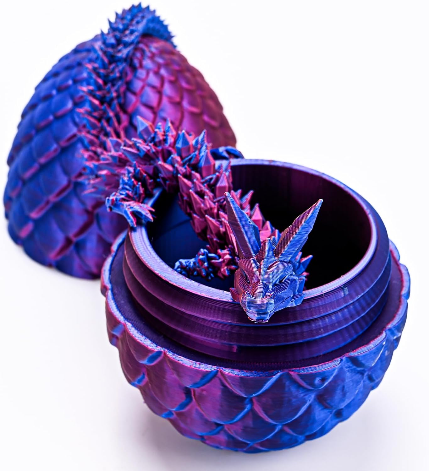 12inch Dragon Egg, Year of The Dragon, 3D Printed Dragon, Executive Desk Toys, Articulated Dragon, Fidget Toys Gifts for Graduates Students Teachers Adults (Purple)