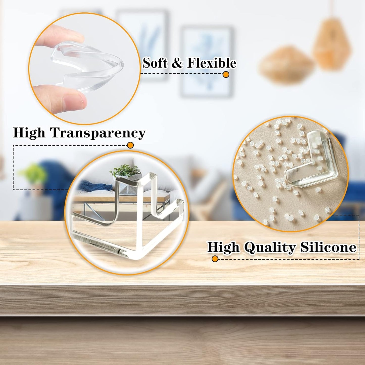 14 Pack Clear Corner Protectors, T-Shaped Table Edge Guards, Baby Safety Bumpers, Furniture & Sharp Corner Proofing Covers