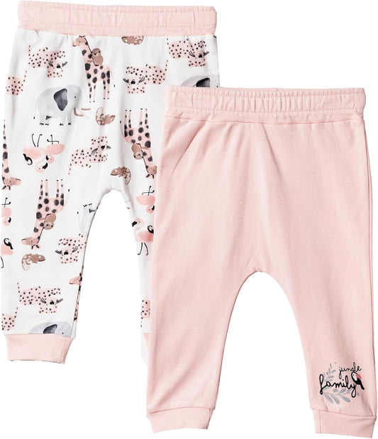 Toddler and Baby Unisex Pants 2-Pack -Baby Pants 0-3 Months to 18-24 Months Baby Cotton Sweatpants Jogger Boy Girl