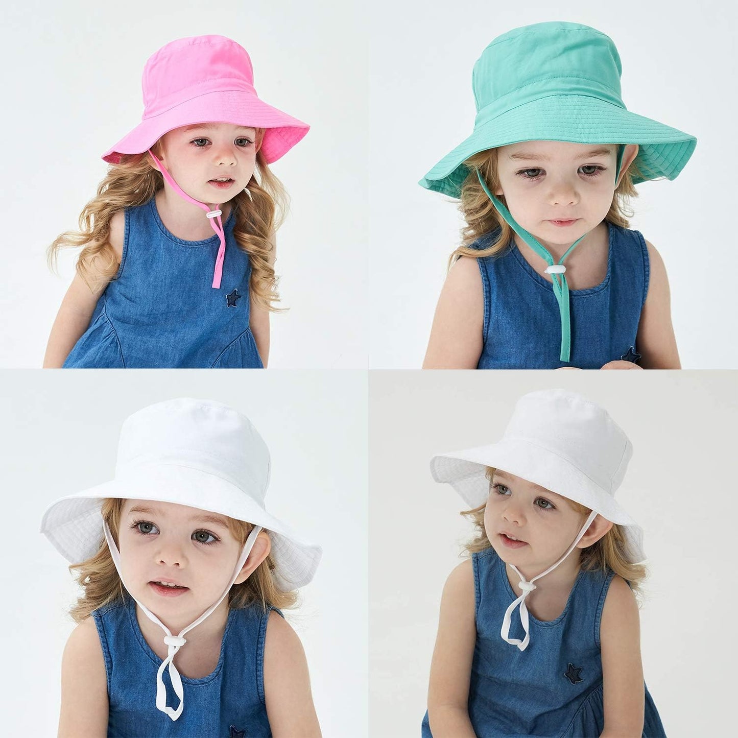 Baby Sun Hat Toddler Beach Swim Hats UPF 50+ Summer Bucket Hat Kids Infant Wide Brim Adjustable Sun Hat for Baby Boy Girls