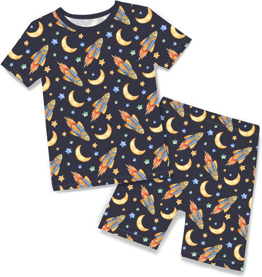 Bamboo Viscose Toddler Animal Pajamas Boys Girls Kids Cool Short Summer 12M-8Y Snug fit Pjs Set 2pcs