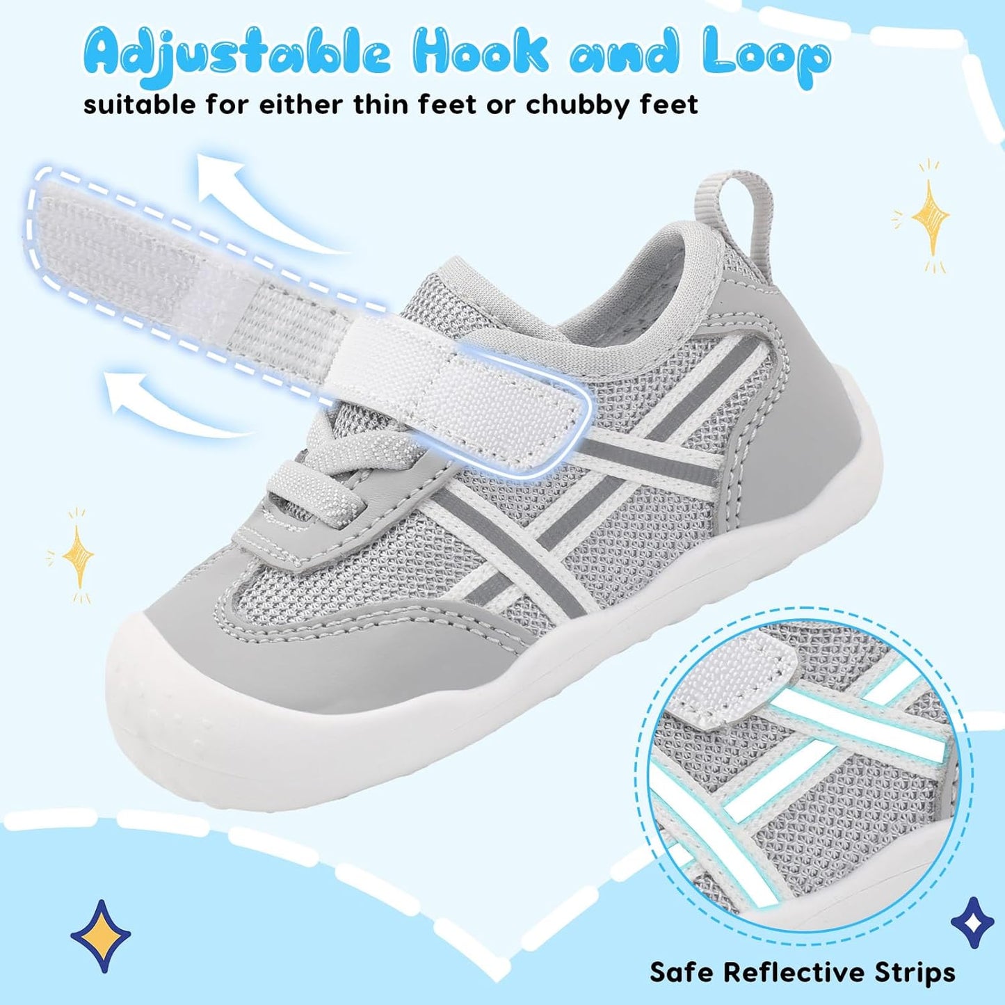 Scurtain Baby Shoes Boy Girl First Walking Shoe Infant Crib Breathable Sneakers Lightweight Barefoot Shoes for Babies