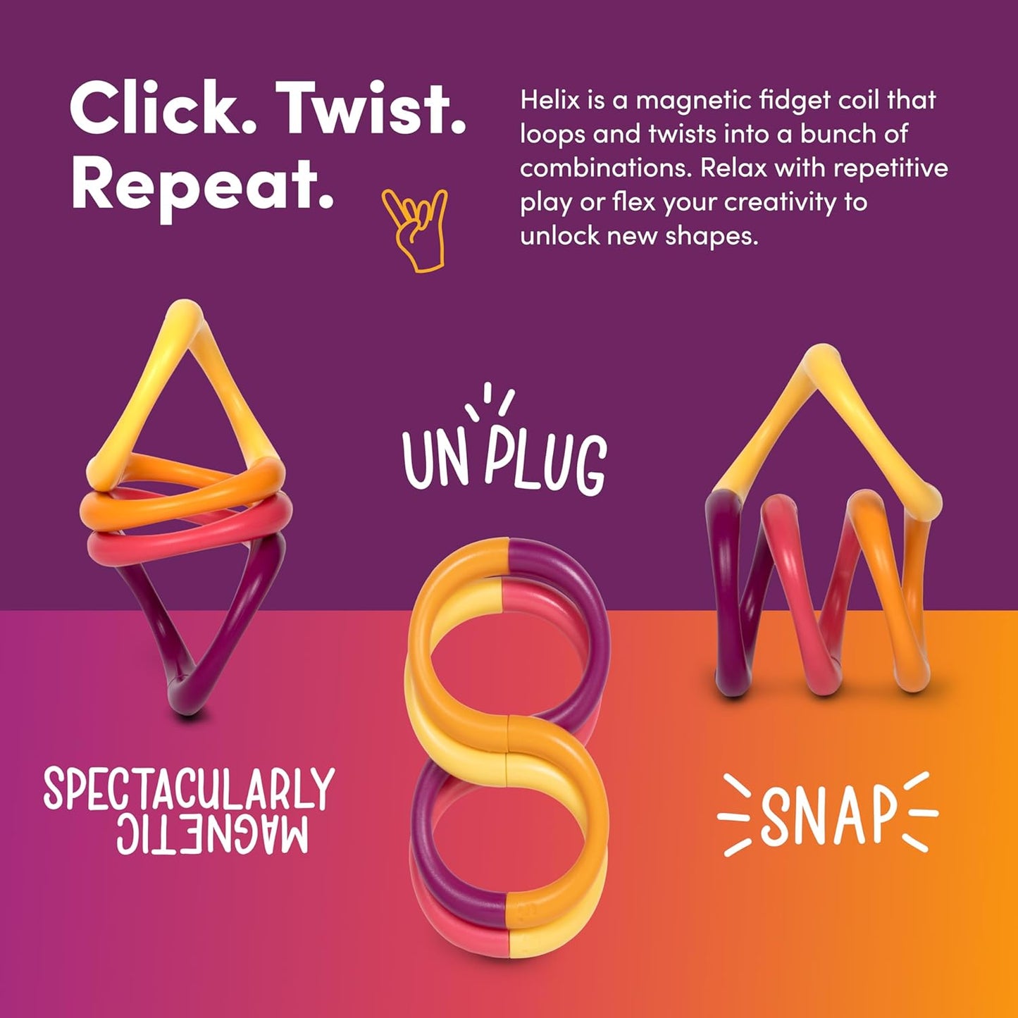 Speks Helix Fidget Toy for Adults and Desk Toy for Office - Plasma