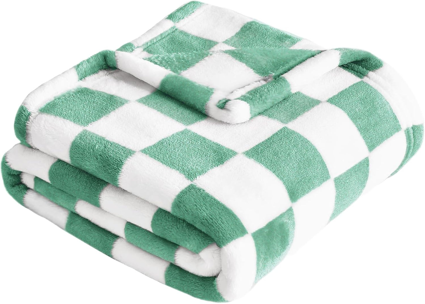 Yurhap Checkered Baby Blanket Fleece Baby Blankets for Boys, Ultra Soft Cozy Fluffy Infant Toddler Newborn Receiving Gifts for Crib Stroller, 30x40 Inch, Jade Green