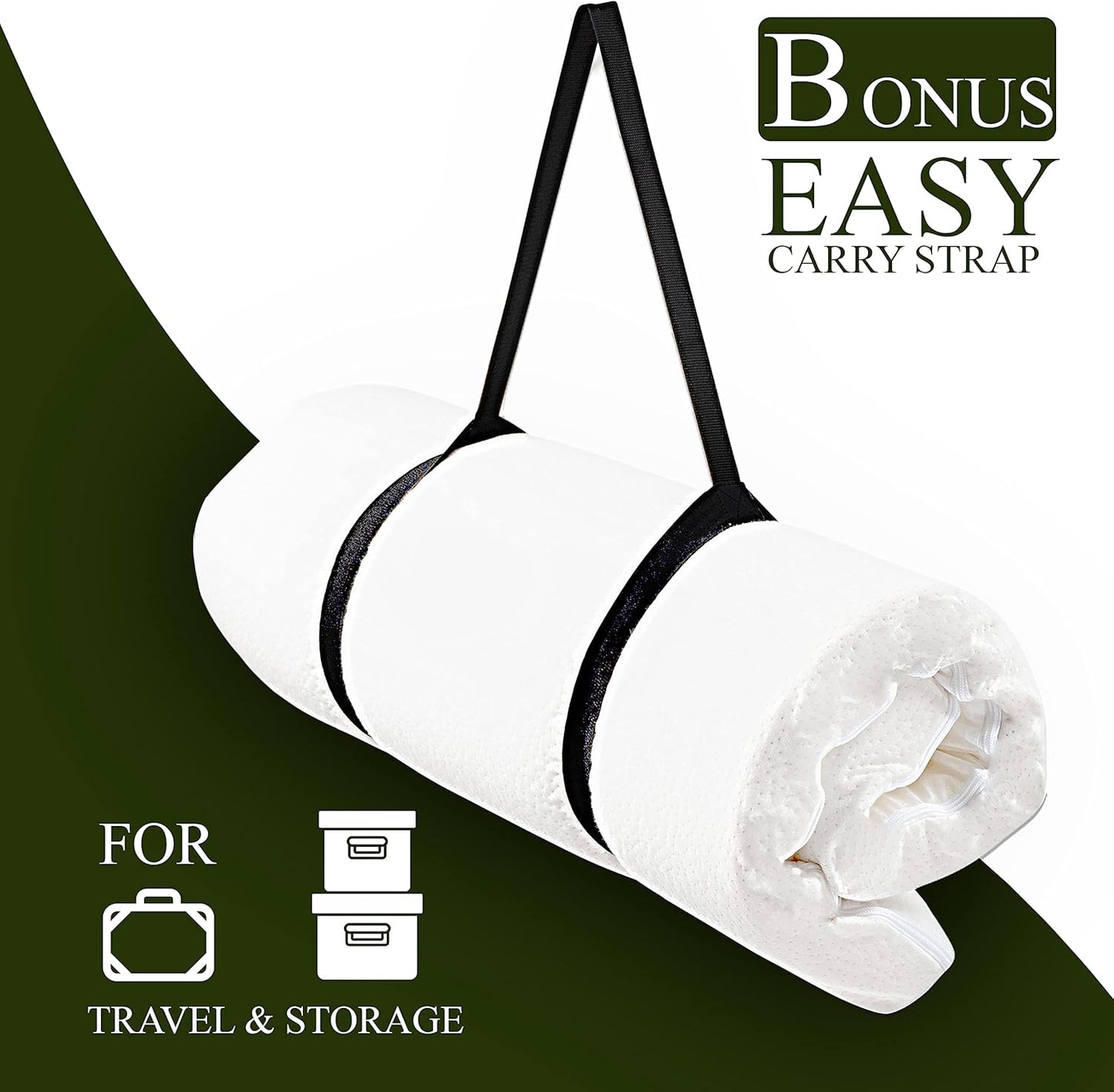 Organic Cotton Pack n Play Topper | CertiPUR-US Baby Mattress Pad for Portable Toddler Bed & Playard w/Washable Waterproof Cover, Soft Ventilated Foam Padding, Nonslip Bottom, Travel Strap | 41x29x1