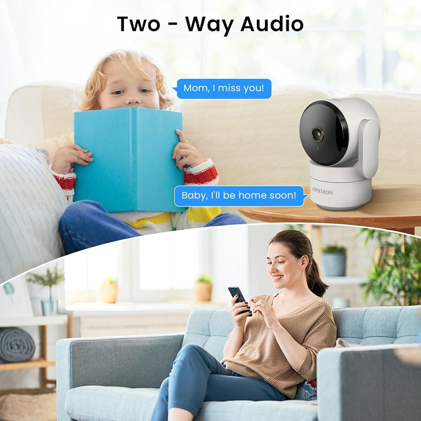 2 Pack 2K Indoor Security Camera Wireless, 360° Pan-Tilt Wi-Fi Pet/Baby Monitor with AI Motion Detection, Night Vision, Phone App, Cloud & SD Storage (5G/2.4G Hz)