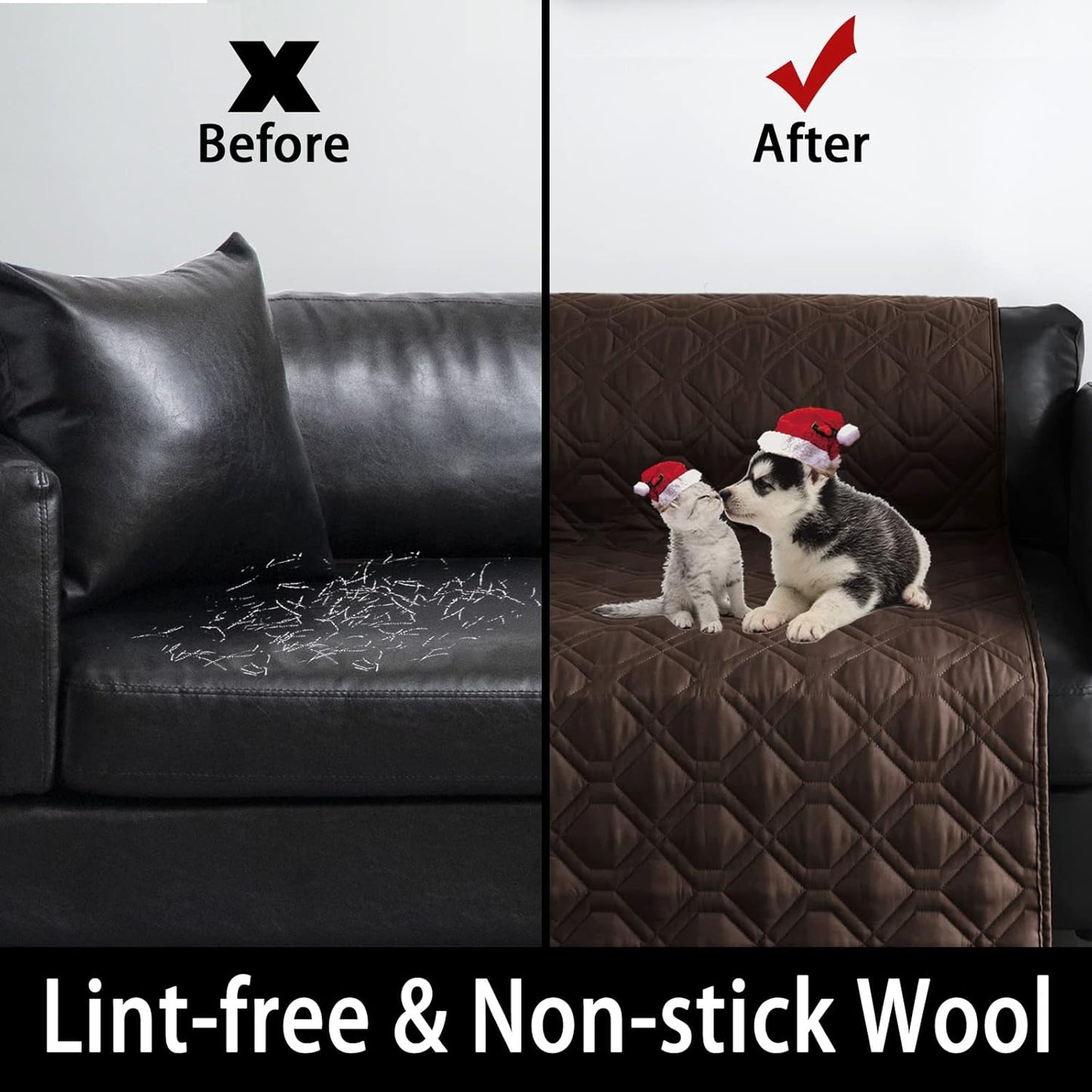 100% Waterproof Dog Bed Cover 120x82 inch Reversible Reusable Camping Mat for Kids/Pet/Dog/Cat Washable Geometric Embroidery Blanket Patchwork Brown+Beige