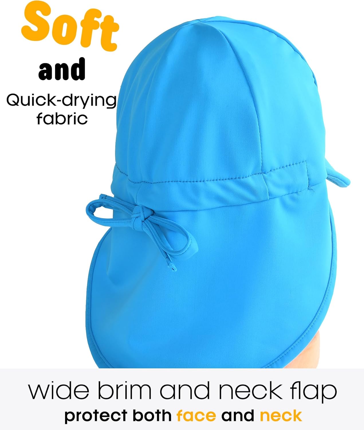 FURTALK Baby Sun Hat Summer Beach Hat UPF 50+ Adjustable Soft Baby Swim Hat with Neck Flap