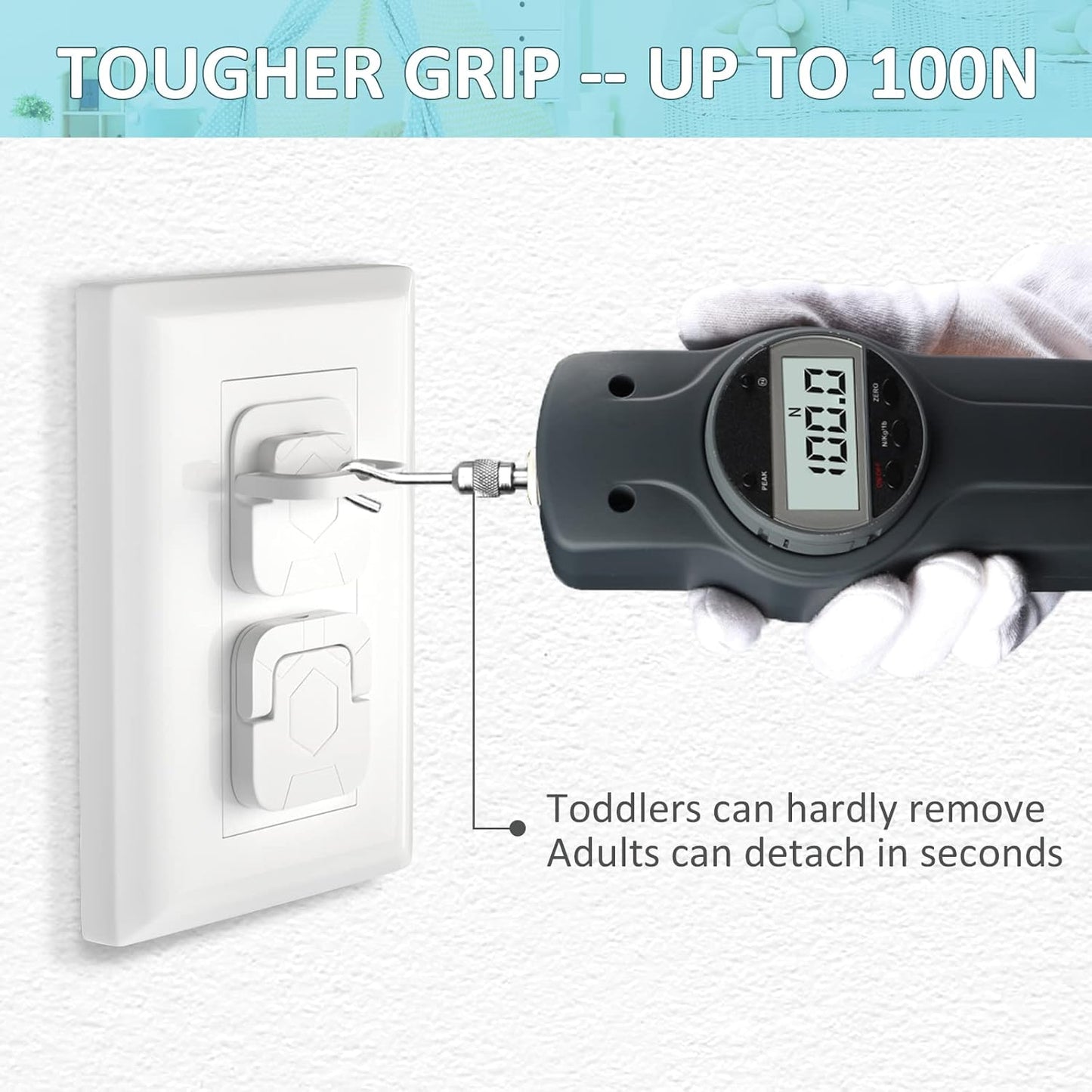 4our Kiddies Baby-Proof Outlet Covers (60 Pack) - Child Safety Electric Plug Protectors to Prevent Power Shock