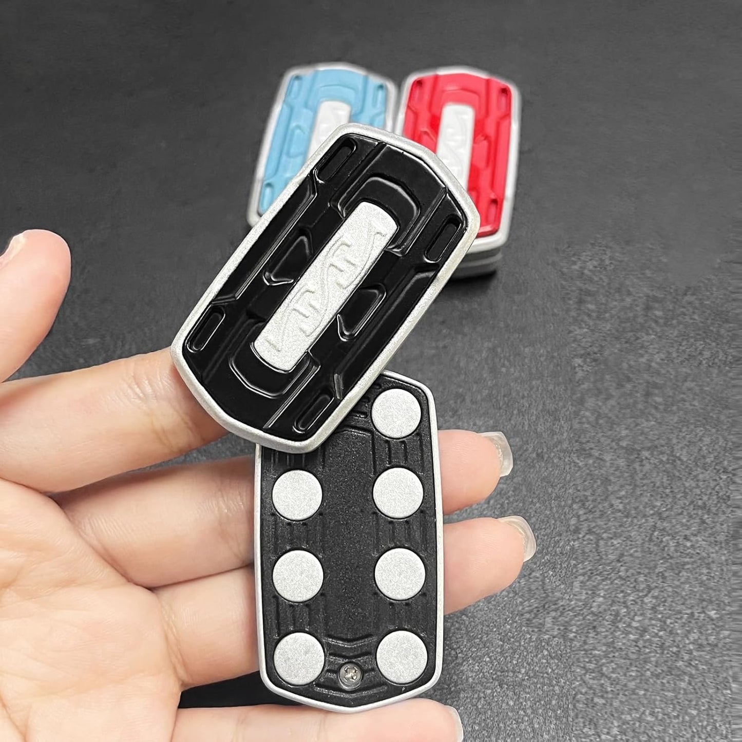 Sound Range Fidget Slider, Infinite Range Finger Spin Top Decompression Toy Adult Metal Fidget Toys Magnetic Coin EDC Gear Haptic (Blue)