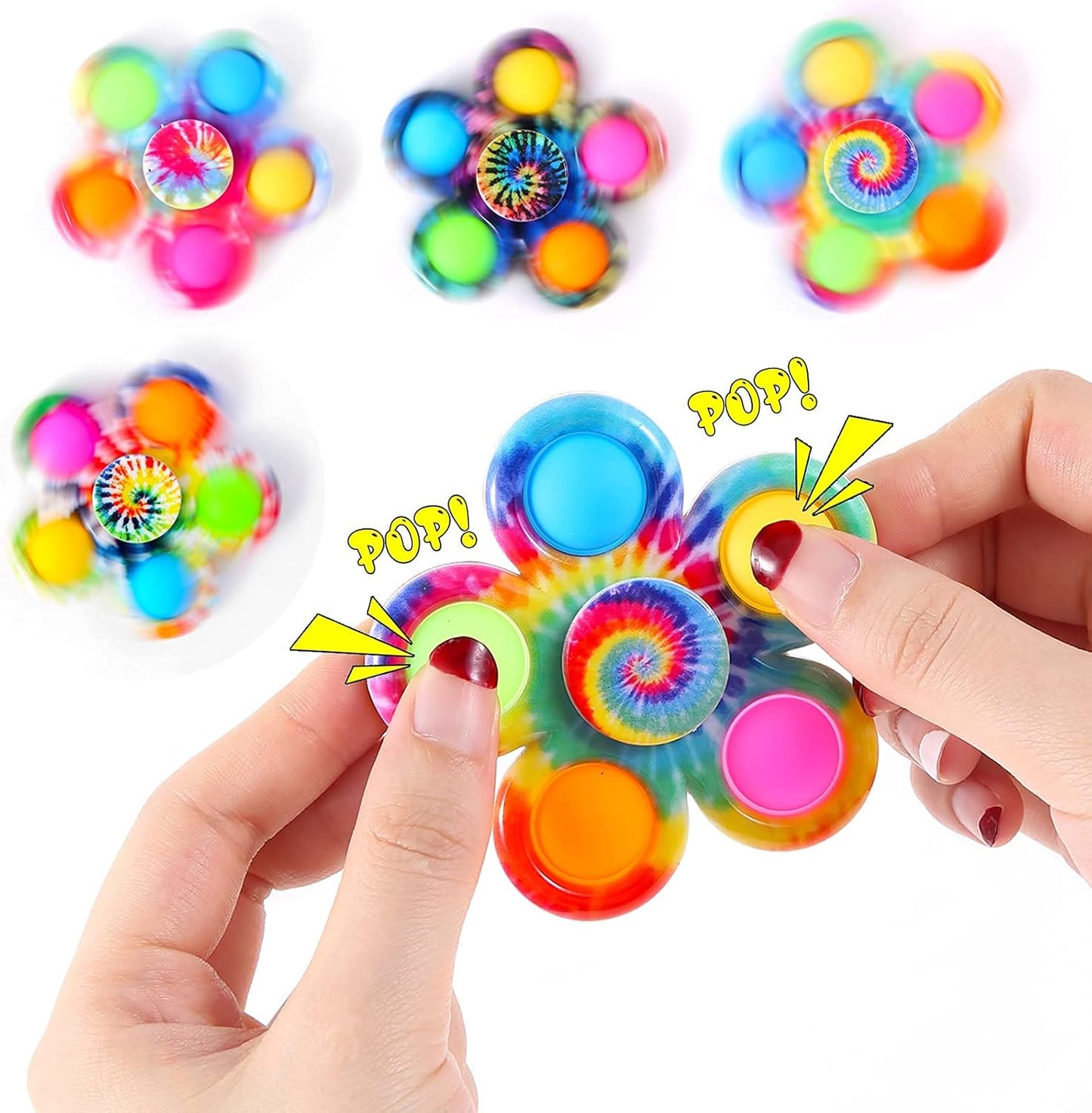 Fidget Spinner Bulk 4 Pack, Sensory Fidget Toys for Kids Adults, Fidget Spinners Anxiety Stress Relief, ADHD Autism Products for Girls Boys, Birthday Party Favors Goodie Bag Stuffers Classroom Prizes