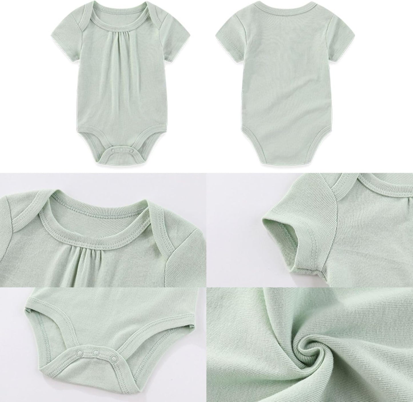 Four Seasons Baby Boy Girl Bodysuits 5-Pack Cotton Comfort Short Sleeve Baby Clothes Soft Infant Outfits