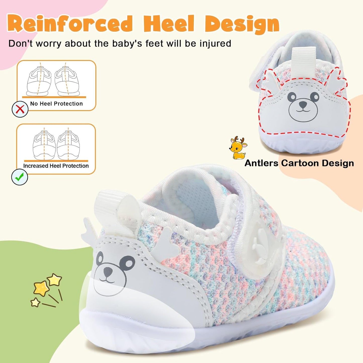 FEETCITY Baby Walking Shoes Barefoot Baby Shoes Infant Sneakers Newborn Crib Shoe Lightweight Flexible Slip On Shoe