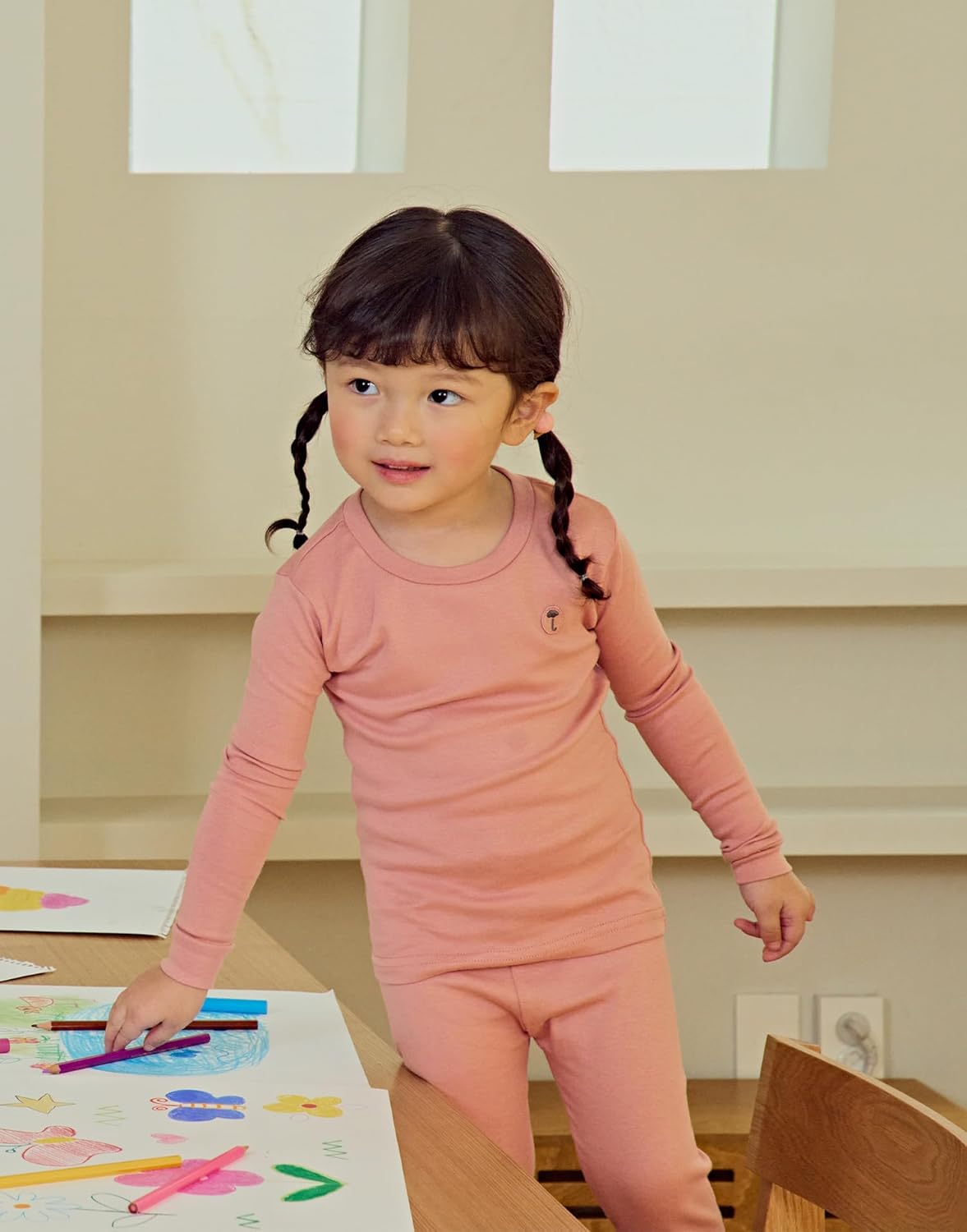 moimoln 6M-8Y Modal Cotton Solid Soft Breathable Baby Toddler Boys Girls Snug fit Pjs Long Sleeve Pajamas Set Sleepwear Daily