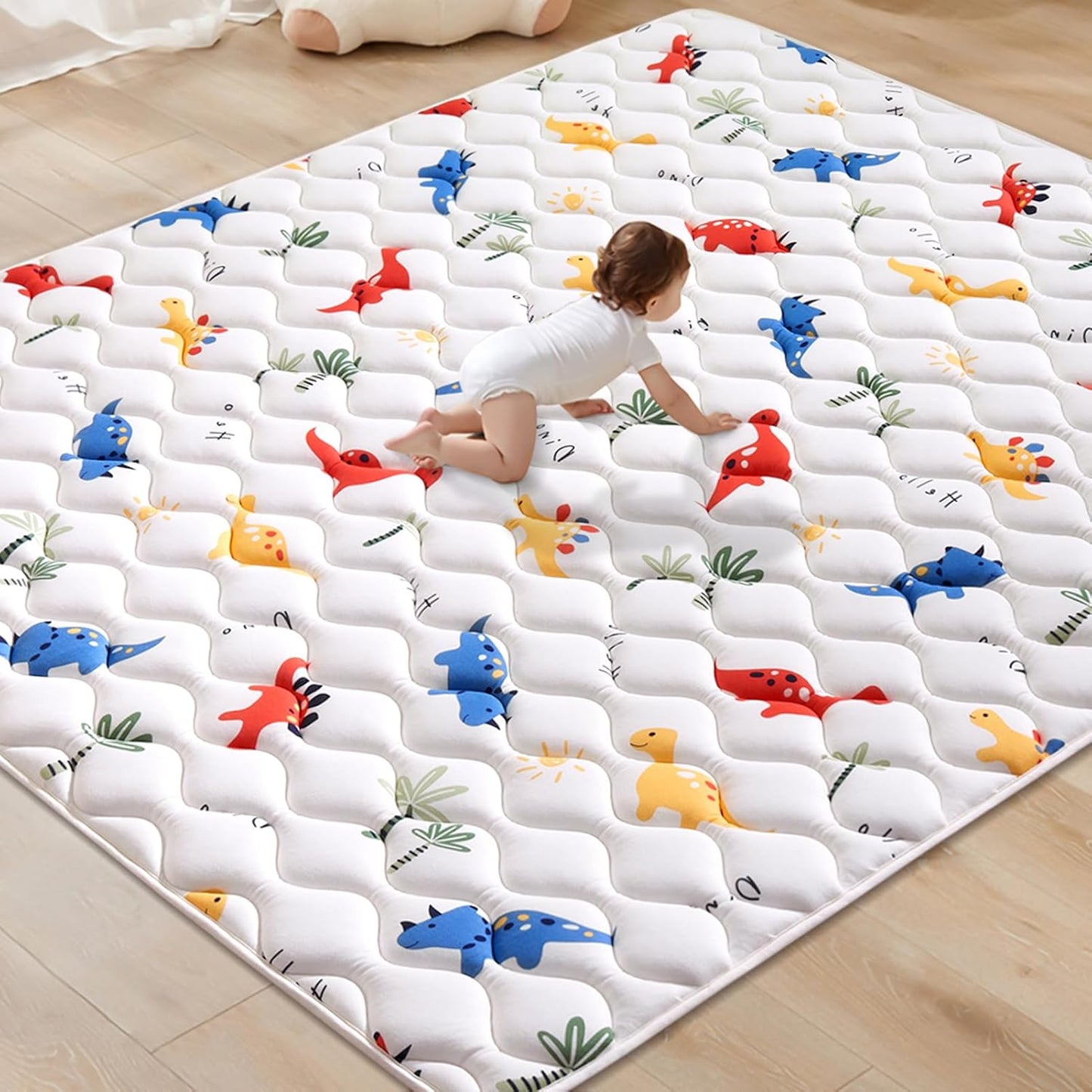 Premium Foam Baby Play Mat 74" X 50", Thick One-Piece Crawling Plyapen Mat, Odorless Baby Mat For Floor, Non-Slip Cushioned Playmat for Infants,Babies,Toddlers (Machine Washable for Easy Care)