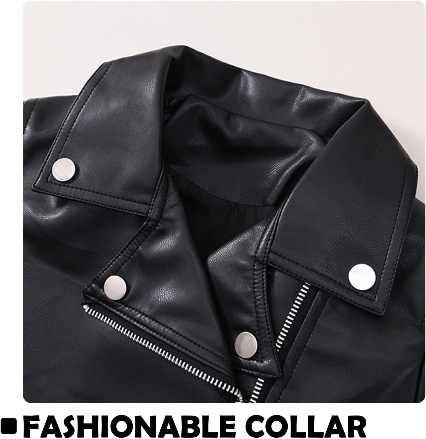 Baby Girl Autumn PU Faux Leather Jacket Kid Boy Motorcycle Oblique Zipper Coat