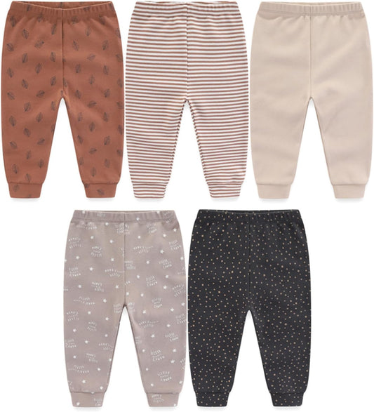 Unisex Baby Boy Girl Pants Sets Cotton Soft Infants Bottoms Casual 5 Pack 0-12 Month Babies' Leggings