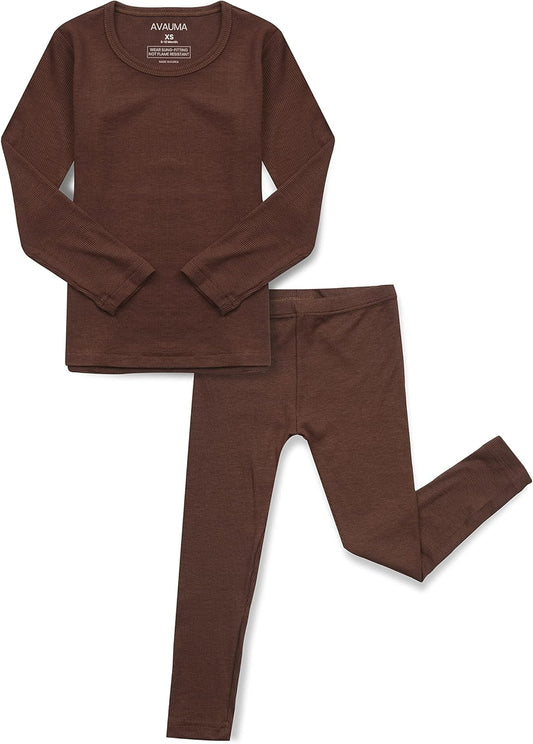 AVAUMA Baby Boys Girls Pajama Set Kids Toddler Snug fit Ribbed Sleepwear pjs for Daily Life Style