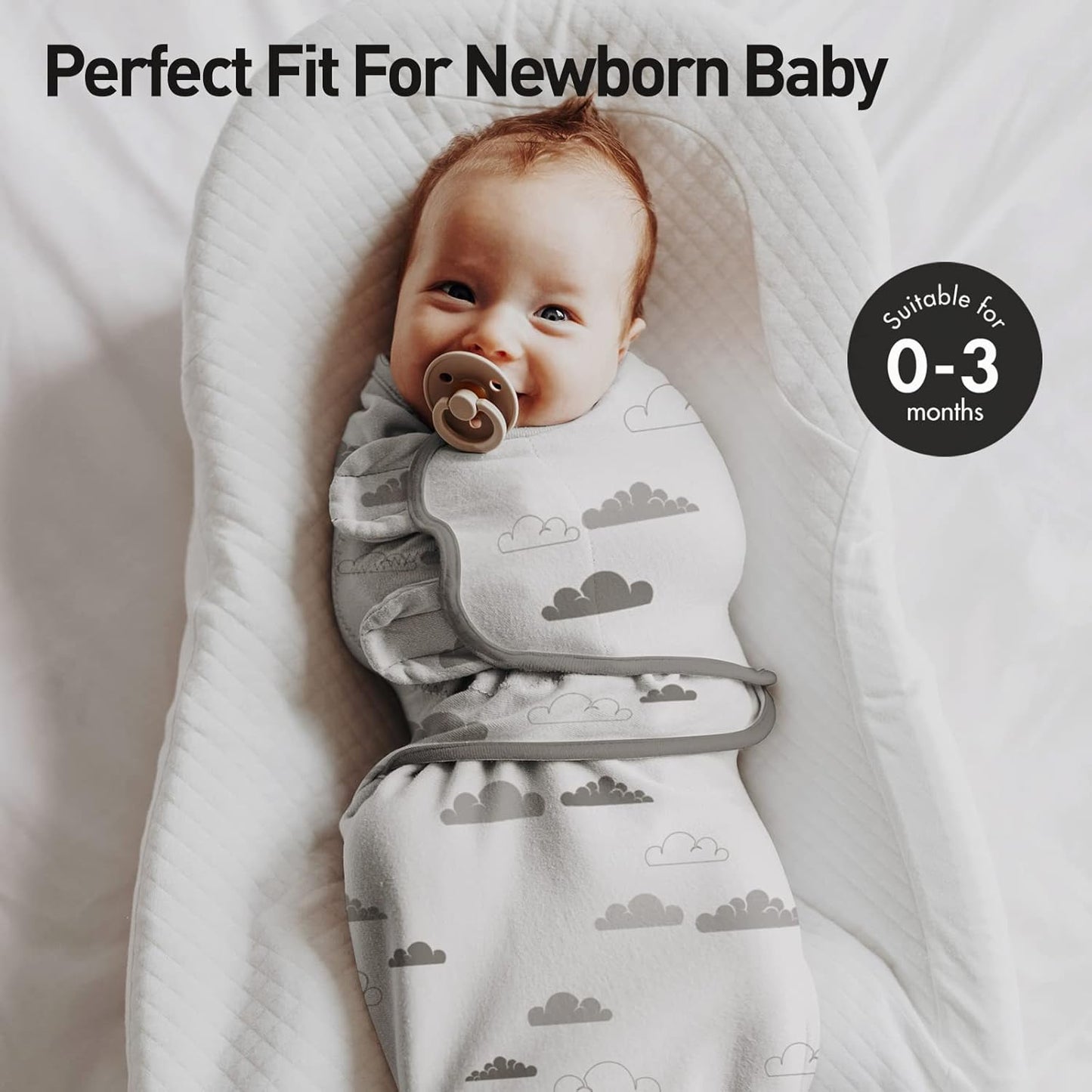 Organic Baby Swaddle Sleep Sacks, 2-Pack Swaddles for Newborns Baby Essentials, Infant 0-3 Months, 100% Cotton Soft & Snug Adjustable Wrap Nursery Swaddling Blankets Improves Sleep