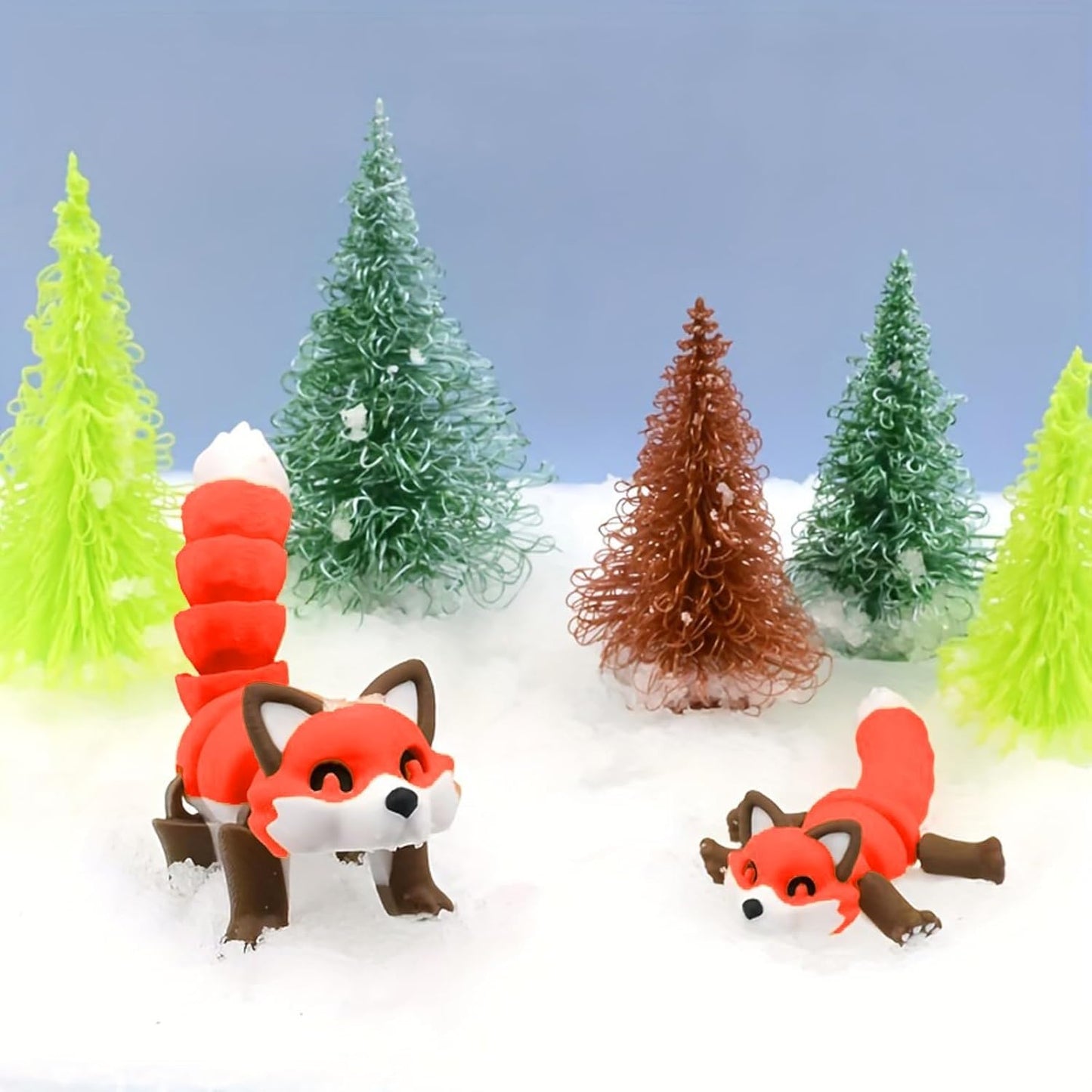 Articulated Racoon with Trash Can 3D Printed Racoon Trashcan Raccoon Raccoon Toy Articulated Racoon Fidget Toy for Kids (Fox)