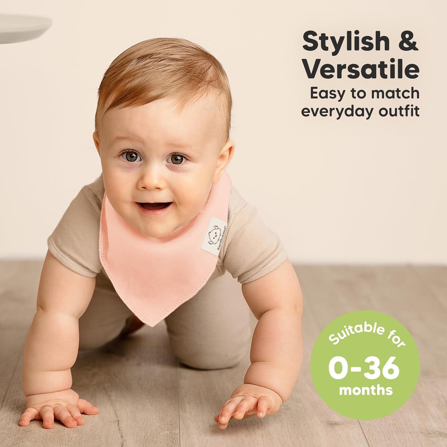 8-Pack Organic Baby Bandana Bibs for Girls - Super Absorbent Triangle Baby Bibs for Drooling and Teething Infant, 100% Cotton Extra Soft for Newborn, Infant 0-36 Months (Dew)